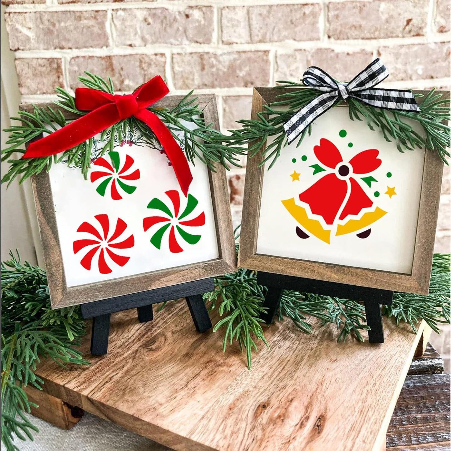 Christmas Stencils for Crafts Reusable 6" Xmas Holiday Stencil Christmas Stencils for Painting on Wood Fabrics Decor