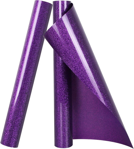 TORC Purple Glitter HTV Heat Transfer Vinyl Roll 12 inch x 10 ft Iron on Vinyl for T Shirts Crafts