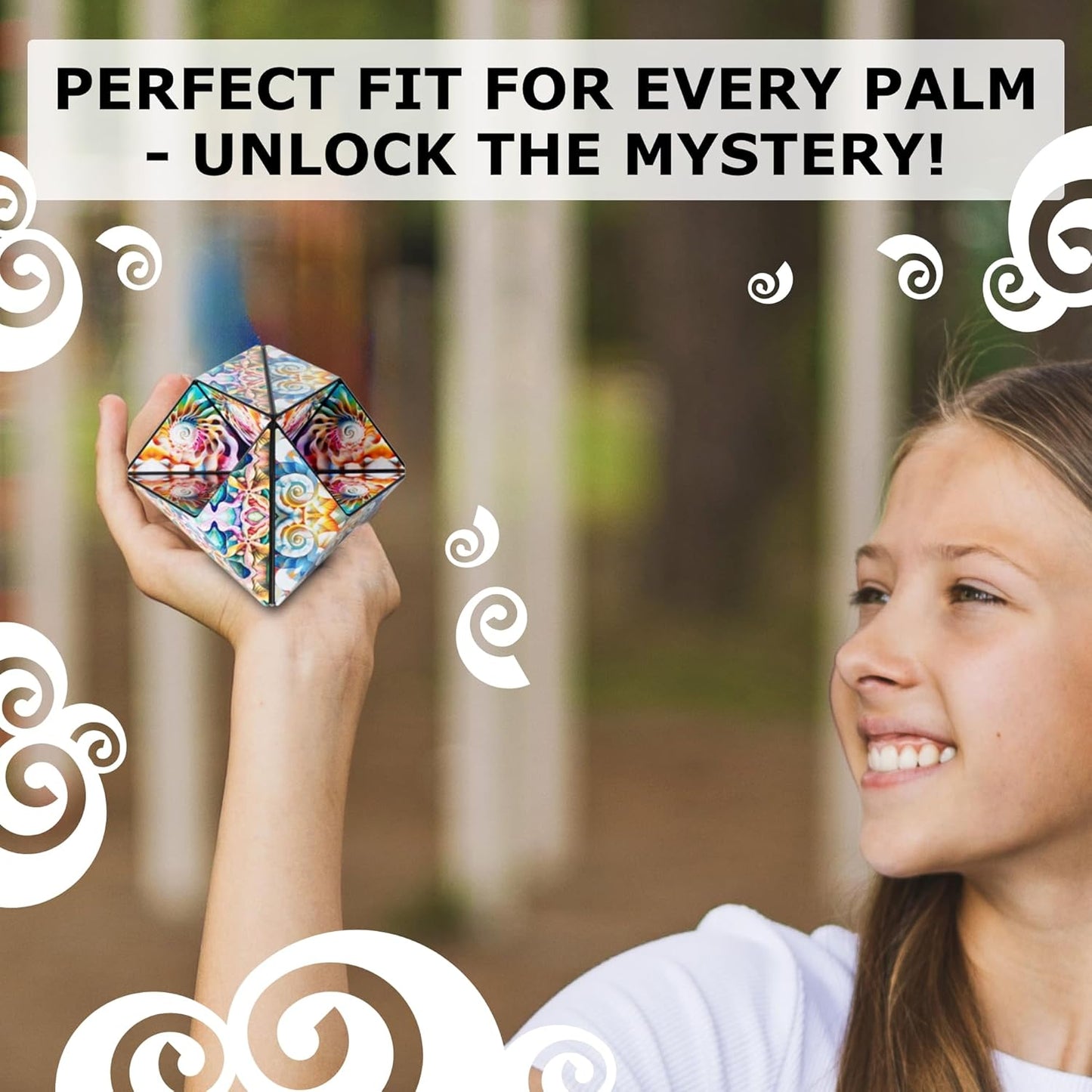 Shashibo OCTA Shape Shifting Sensory Fidget Toy – Magnetic STEM Brain Teaser Game Gift for Smart Kids 8-12, Teens and Adults with endless shape possibilities – Pairs All Shashibo Cubes (Atlantis)