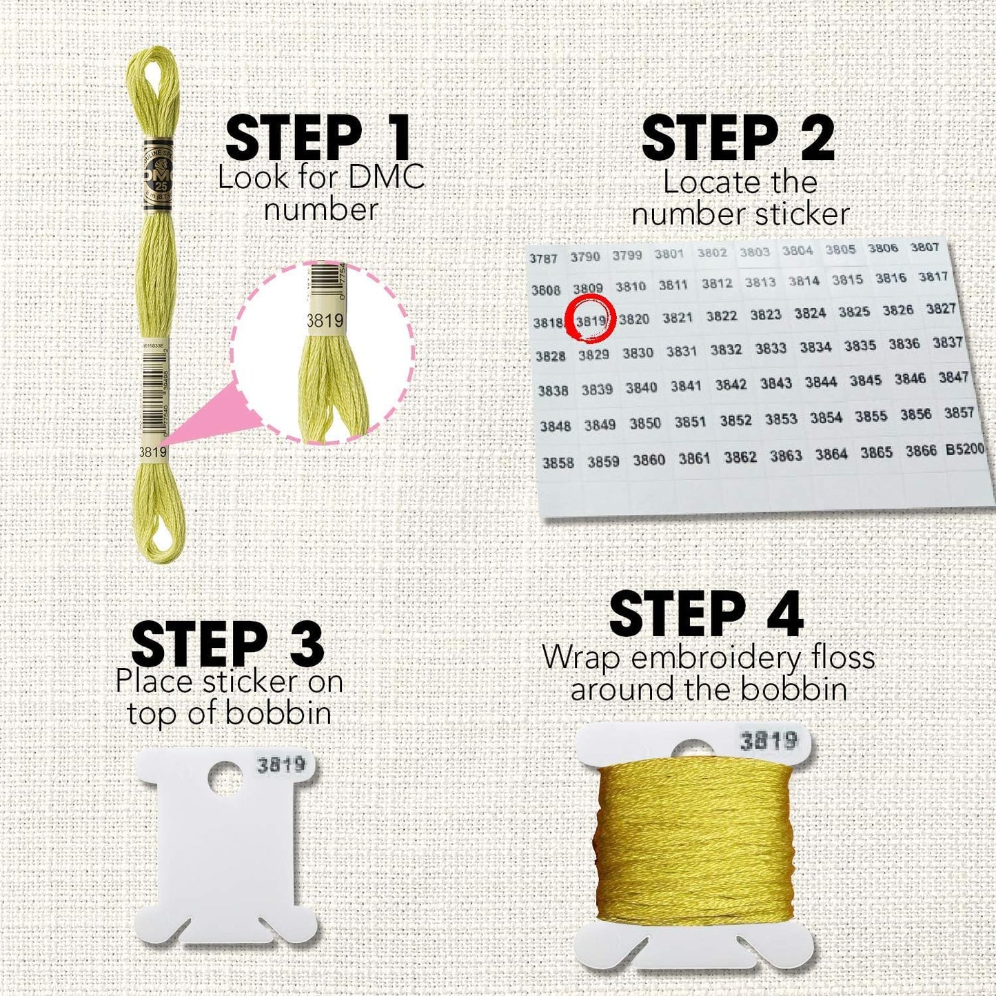 Epesl Embroidery Floss Organizer Box Tools - Bobbin Winder, 1 Removable 36 Compartments with 120 Floss Bobbins and Stickers for Craft DIY Cross Stitch Thread Sewing Bead Jewelry Diamonds Storage