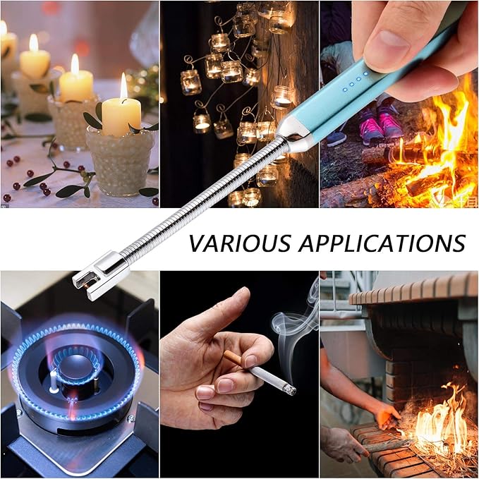 MEIRUBY Electric Candle Lighter, Valentine's Day Gifts for Women Mom Men Wife, USB Arc Rechargeable Windproof Long Lighter for Candle BBQ Birthday Housewarming Gift Idals