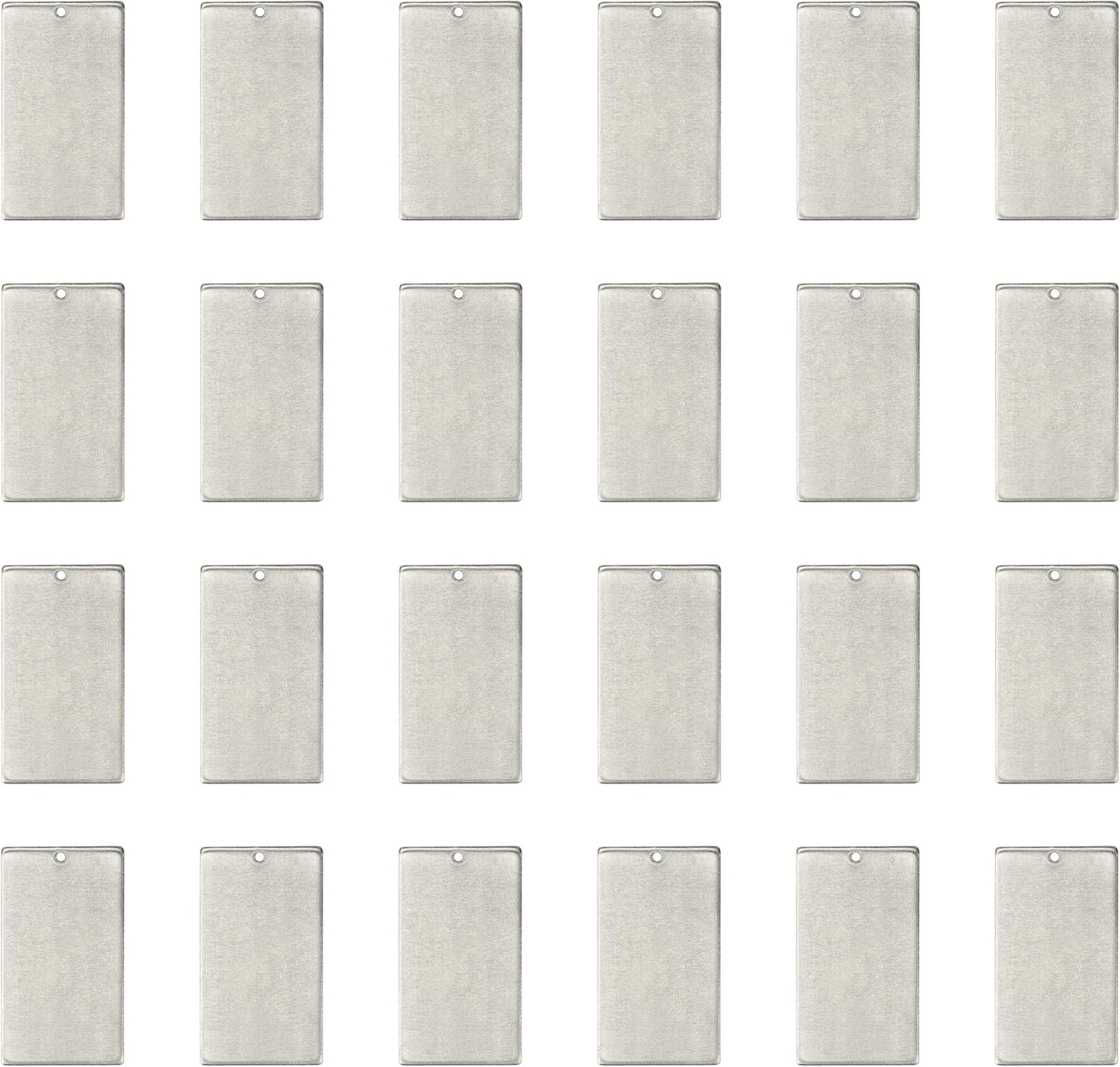 ImpressArt - Premium Metal Stamping Rectangle Blanks for Metal Stamping and Jewelry Making (24 Pack) (11/16" x 1 1/4" Rectangle w/Hole, Aluminum)