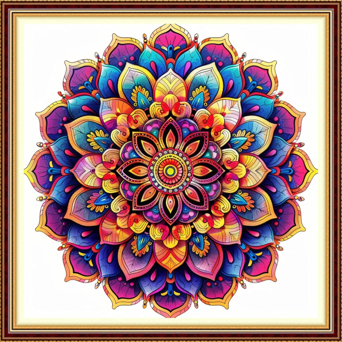 Funchey Stamped Cross Stitch Kits, DIY Cross Stitch Pattern for Adults Beginners Needlepoint Kits Embroidery Kit Arts and Crafts 11CT-Magic Mandala 18x18 inch