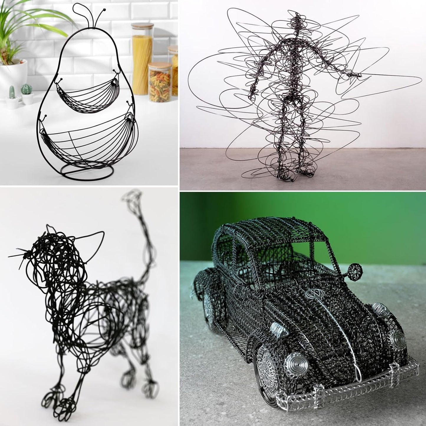 Aluminum Craft Wire, 75 Feet 1.5mm/ 16 Gauge Black Bendable Soft Metal Aluminum Sculpting Wire Roll Bulk for DIY Crafts Jewelry Making