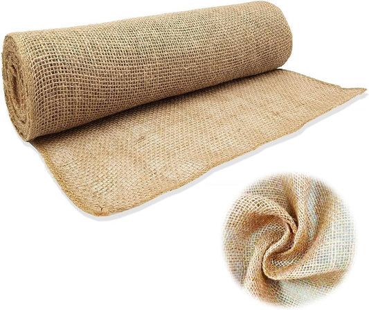 40InX20FT Burlap Rolls Multipurpose Jute Burlap Fabric for Garden Tree Wrap Outdoor Weed Barrier Protection for Plant Shrubs DIY Craft Projects and Party Decor