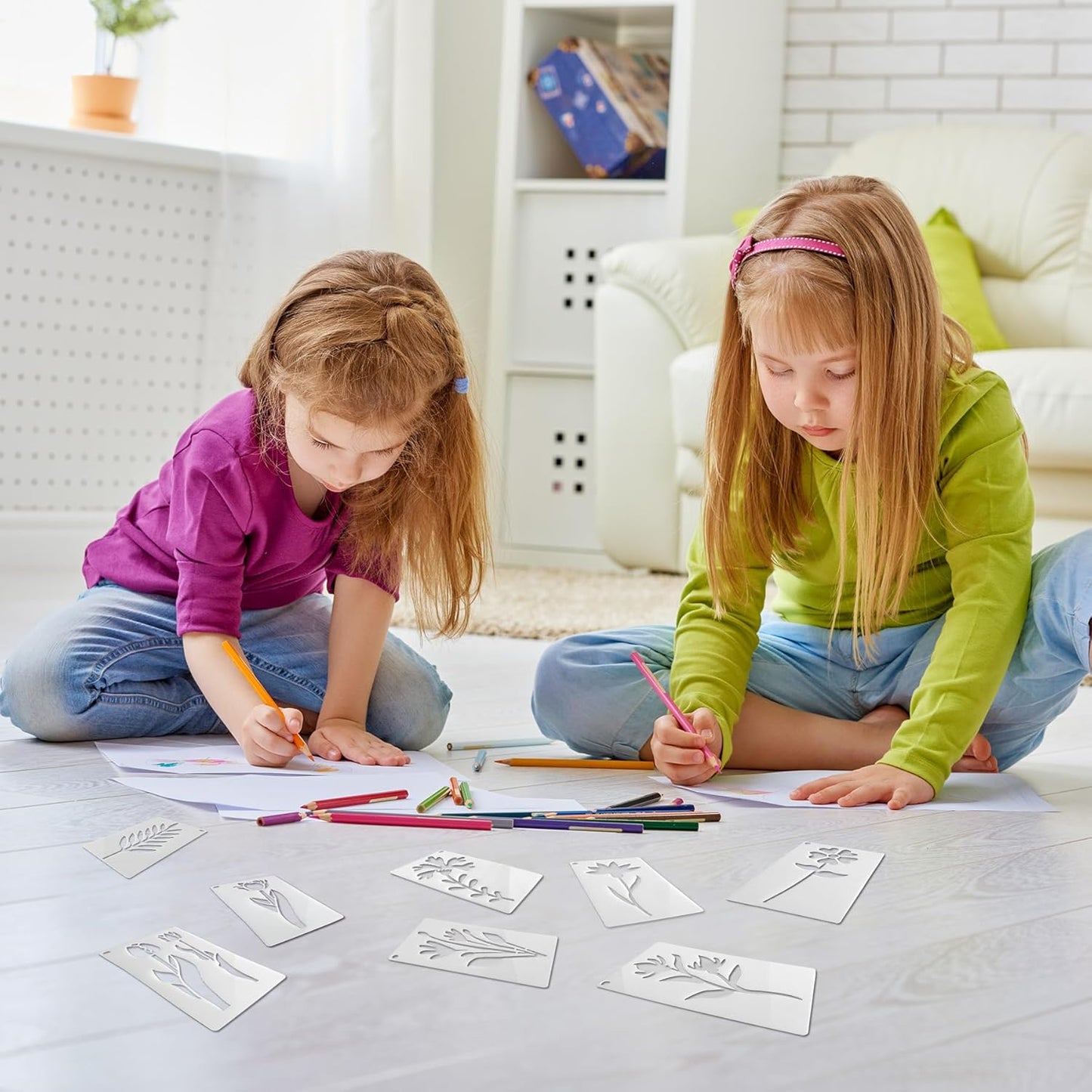 60 Pcs Flower Stencils for Painting, Reusable Small Craft Stencils for Wood, Furniture, Walls, and DIY Art Projects for Kids and Adults