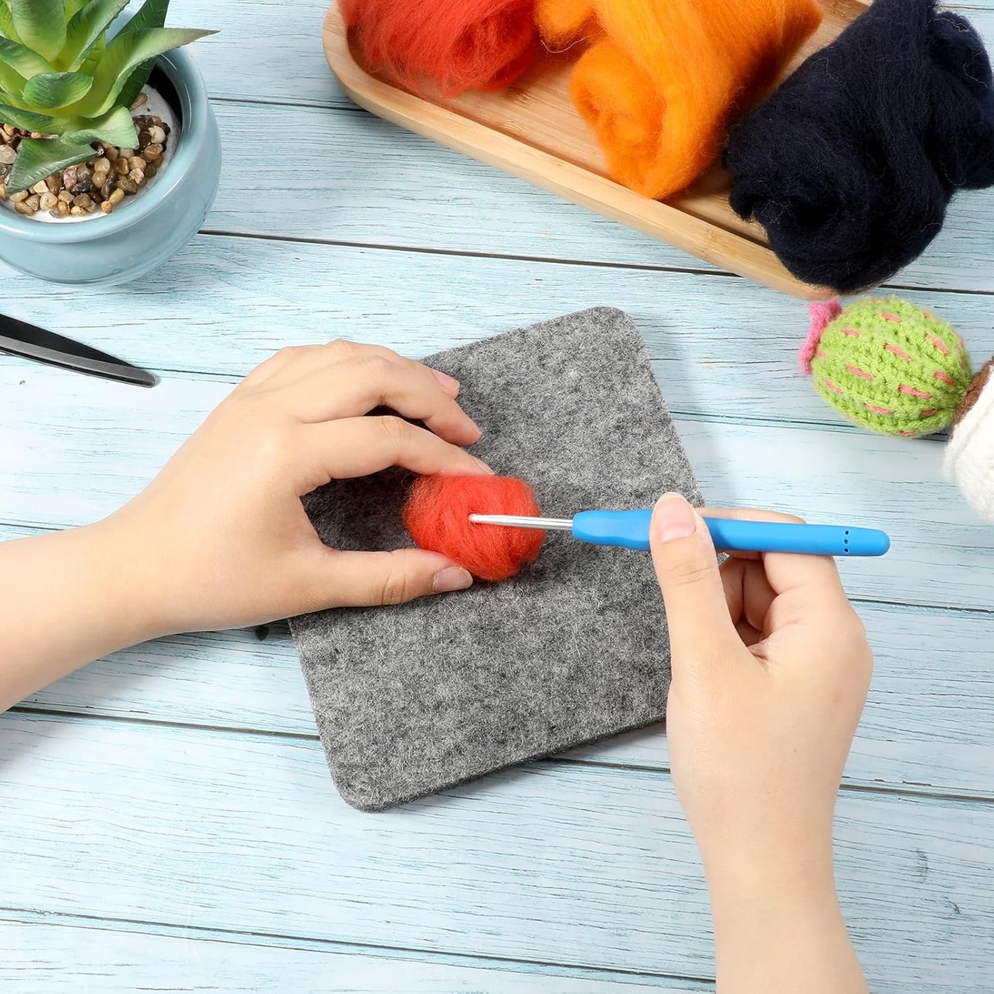 Needle Felting Pad, Grey Sponge Pad, 6×6 in Needle Felting Mat for Any Wool Felting Supplies