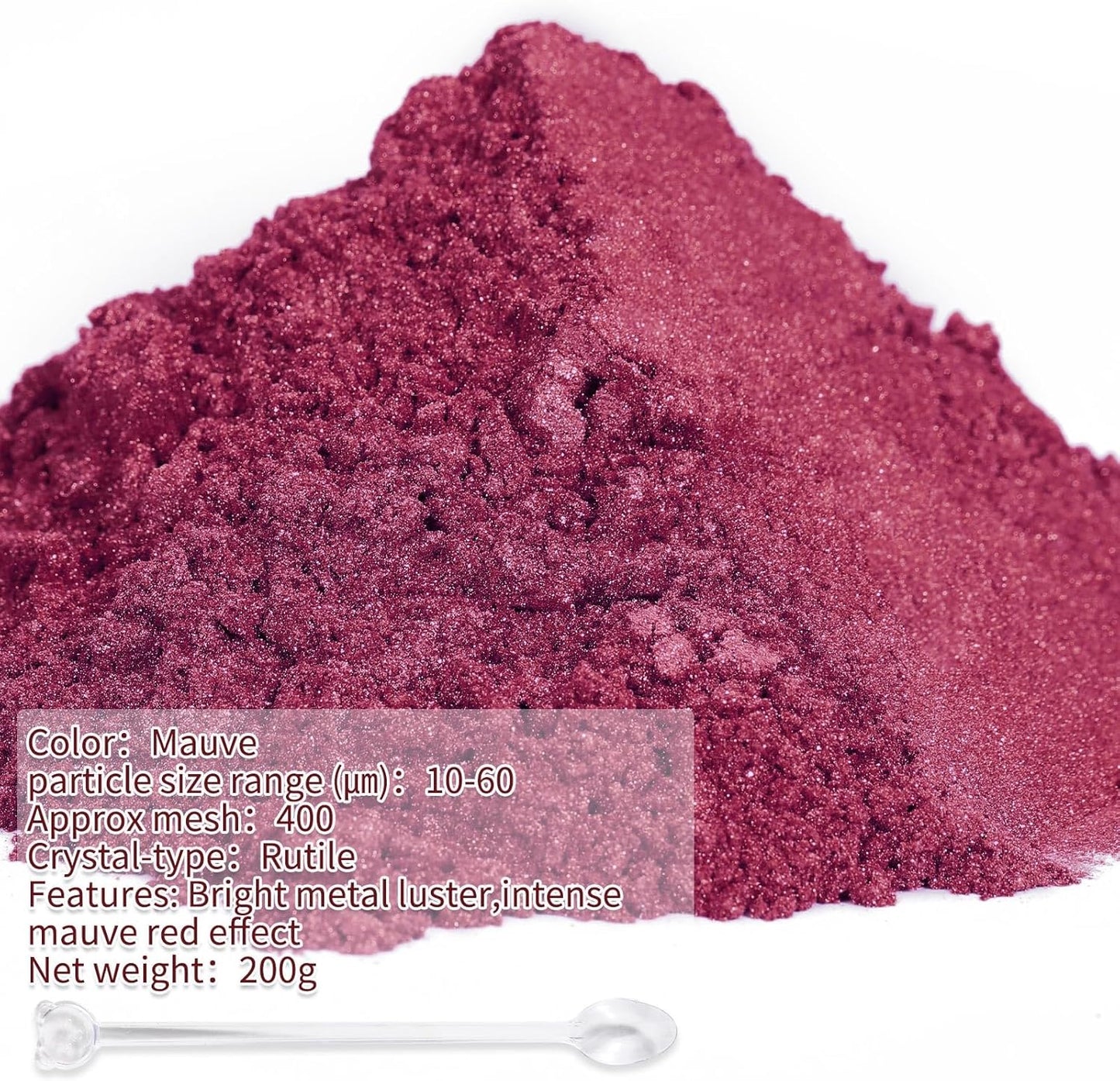 Mica Powder,200g/7.22oz Large Jar,Mauve Mica Powder Pigment for Epoxy Resin，Lip Gloss，Paint，Dye，Soap Making，Nail Polish,Candle Making,Bath Bombs