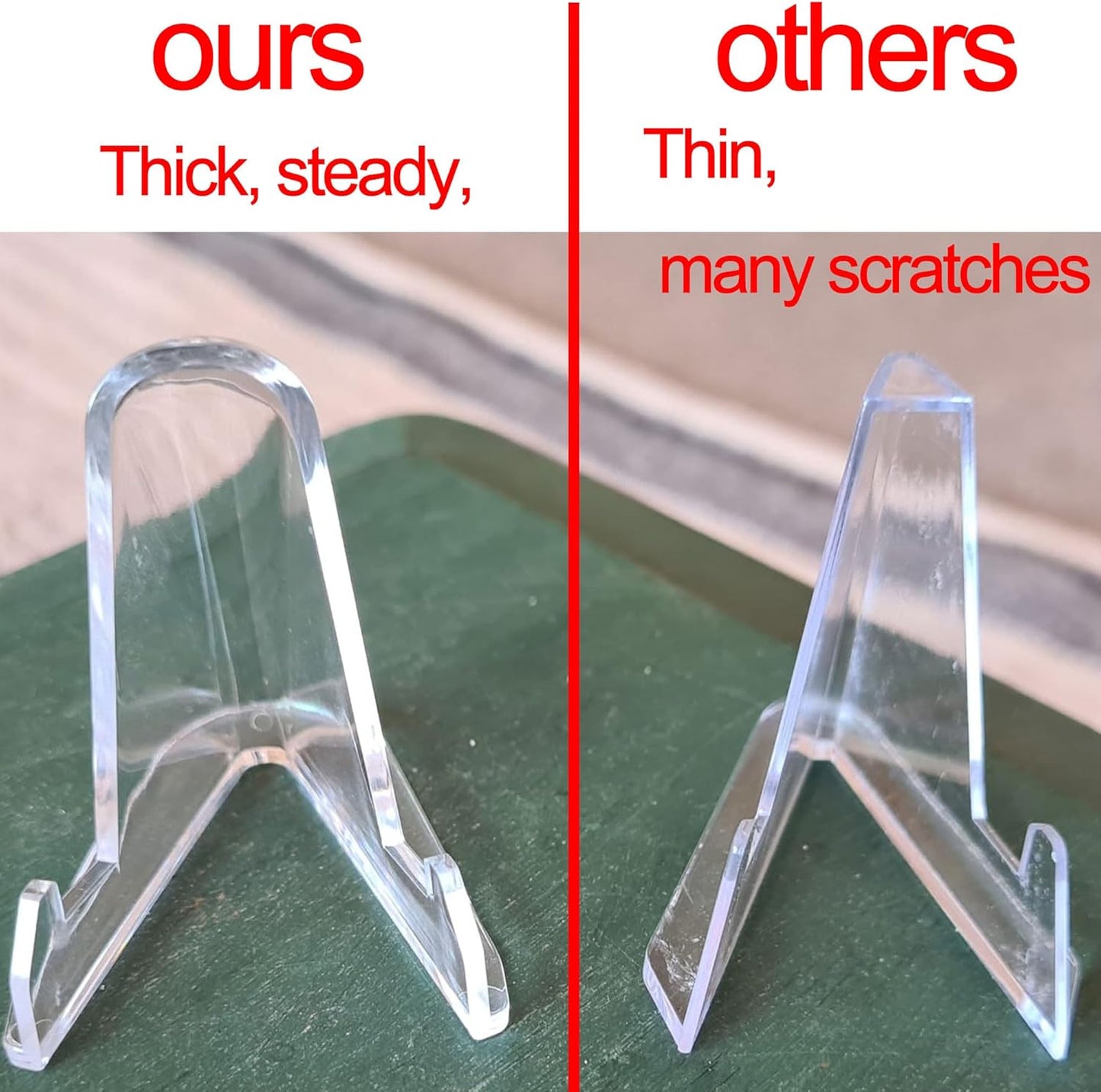 24 Packs Thickened edition (2.3 Inch) Acrylic Card stands, Card Holder Display Stand,Coin Display stand, for Display Magnetic Card Holder,Challenge Medals, Baseball Cards, Sports Cards, Trading Cards