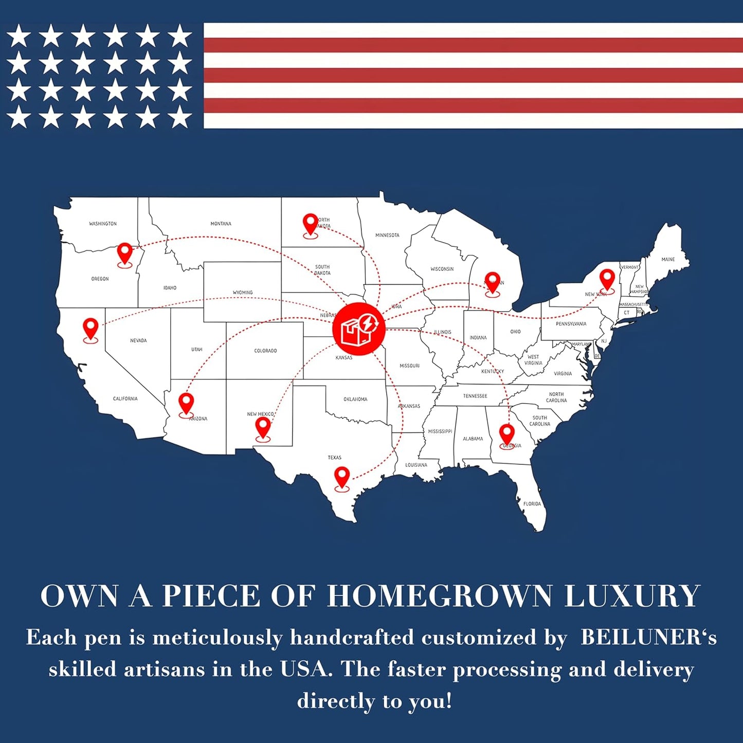 BEILUNER Blue Personalized Pen,Stunning Luxury Lacquer With 24K Gold,Schneider Ink Refills,Multiple Fonts To Custom Rollerball,Gift Pen For Men & Women,Executive,Graduation,Christmas,Nice Fancy Pens