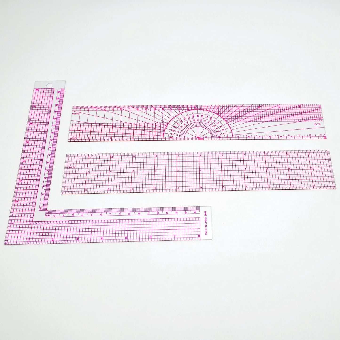 Fashion Clear Metric Sewing Ruler Set,French Curve Pattern Rulers for Beginners, Tailors, Designers, Quilting, Embroidery, Cross Stitch, Crochet, Knitting 9pcs