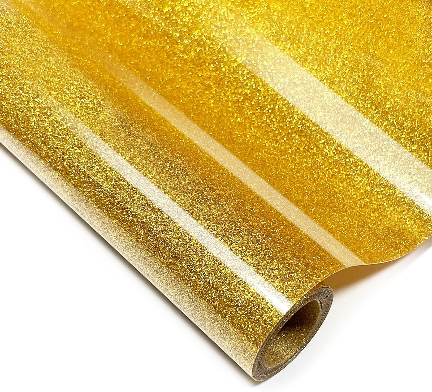 Golden Glitter HTV Heat Transfer Vinyl, 12" x 5ft lron on Vinyl, for T-Shirt Ironing, Vinyl HTV Easy to Cut and Weed, The Best Choice for DIY Creativity. (Golden, 12" x5ft)