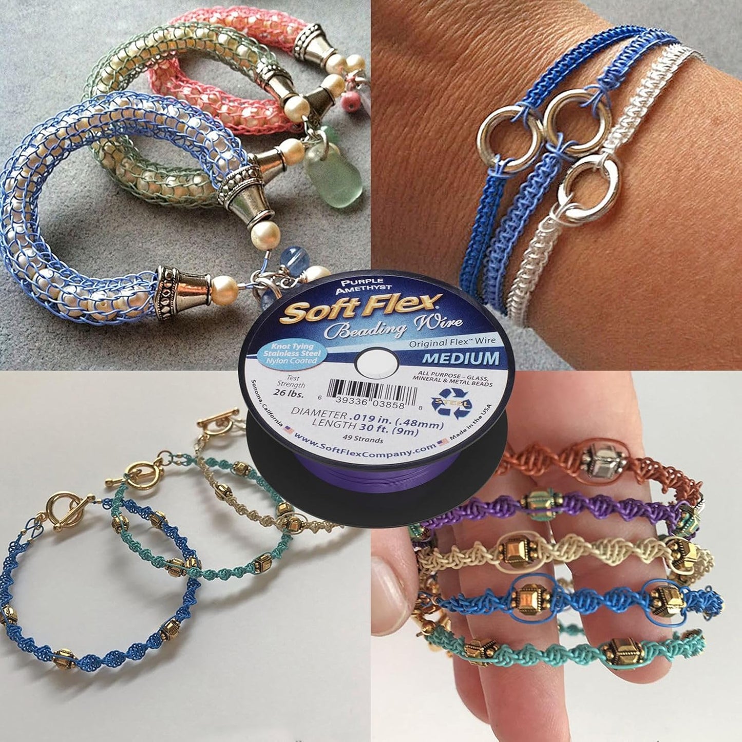 Soft Flex 49 Strand Beading Wire - Medium 0.19 Diameter - 30 Feet Nylon Design Wire