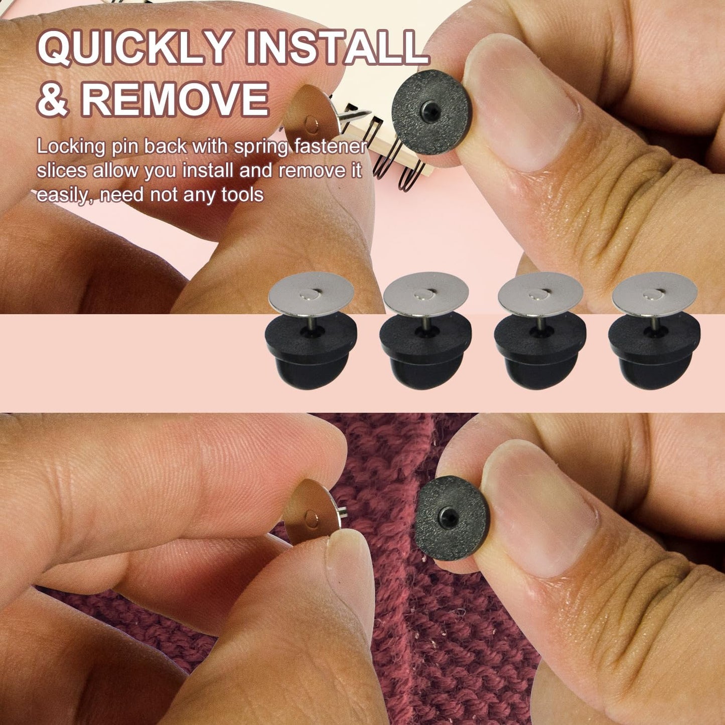 40 Pairs Rubber Pin Backs, 9mm×10mm Butterfly Clutch Backings, Craft Making Blank Pins Holder & Tie Tacks Keepers for Lapel Enamel Pins (40)