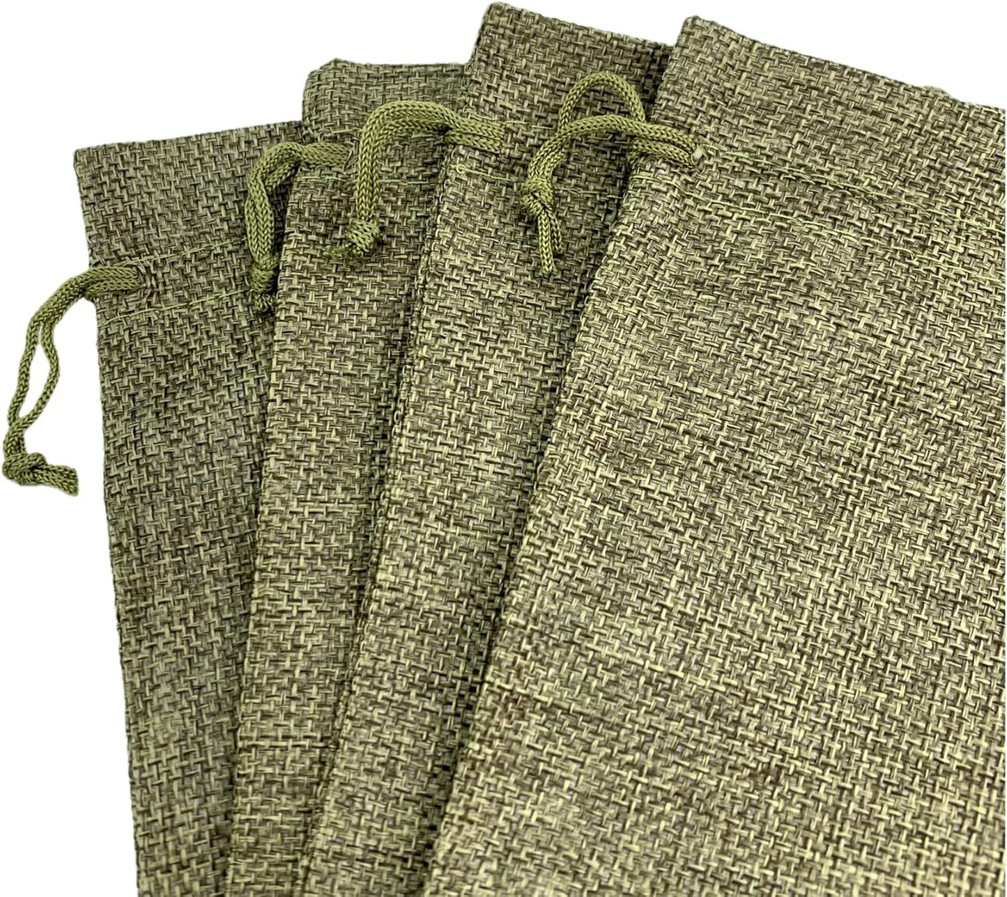 Palmhomee Pack of 25 Burlap Gift Bags with Drawstring Linen Jewelry Pouches Wedding Hessian Jute Bags for Birthday and Treat Pouches Party Wedding Favors Gift (6x8 Inch, Moss Green)