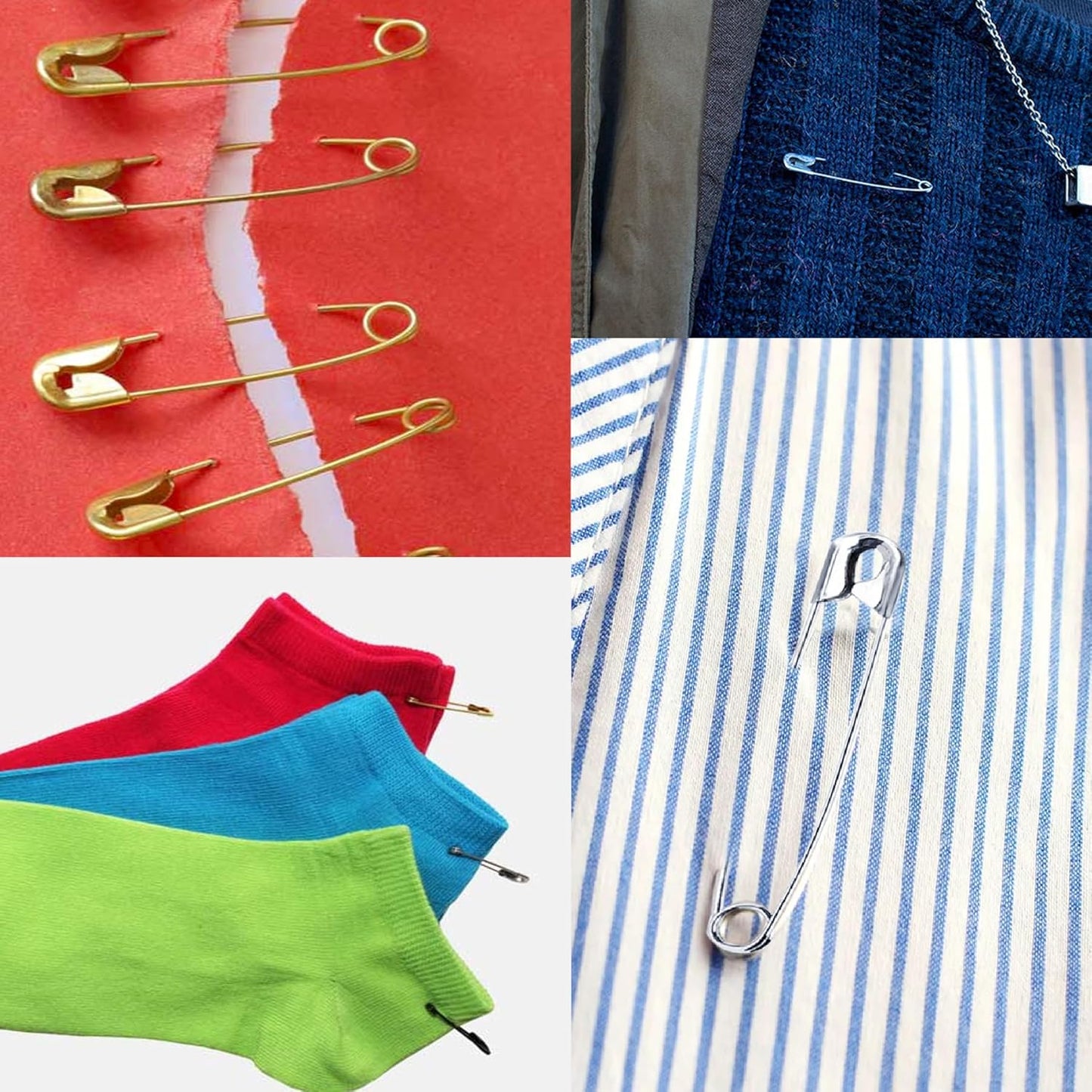 60PCS Safety Pins, 3 inch Large Safety Pins, Rust-Resistant Nickel Plated Steel, Sharp Edge Safety Pin for Clothes, Sewing, Arts & Craft, 75mm Decorative SafetyPins (Gold)