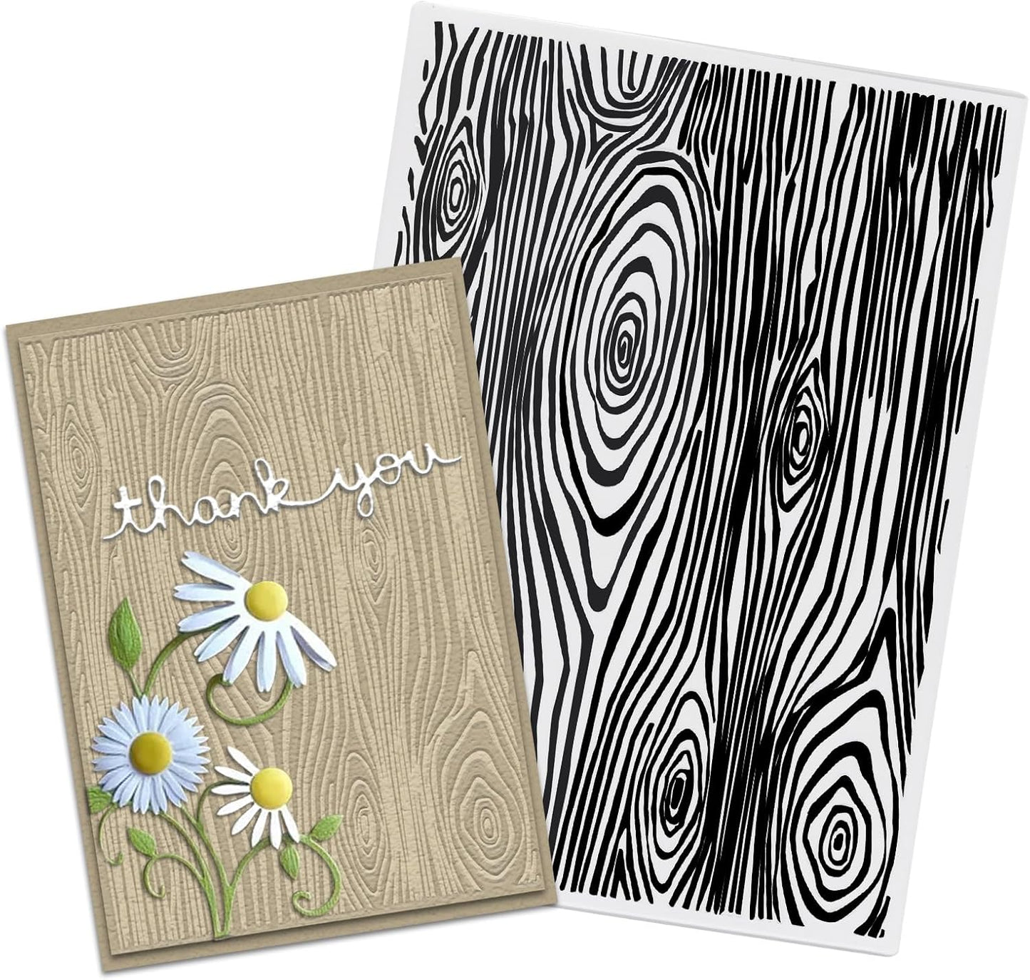 Glodecart Tree Annual Ring Background Embossing Folder, Plastic Textured Impressions Tree Wood Grain Embossing Folder Template for Card Making Scrapbooking Paper Craft Album Stamps DIY Décor