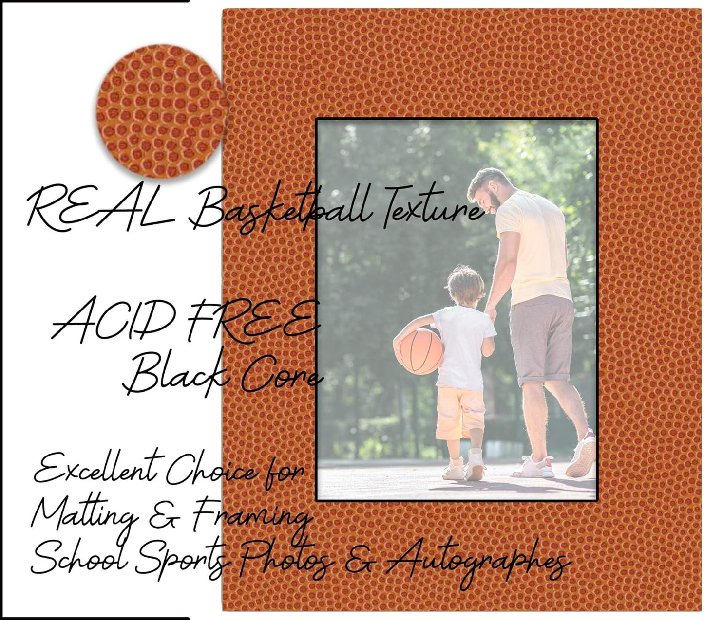 8.5x11 Mat Bevel Cut for 7x9 Photos - Acid Free Basketball Texture Precut Matboard - For Pictures, Photos, Framing - 4-ply Thickness