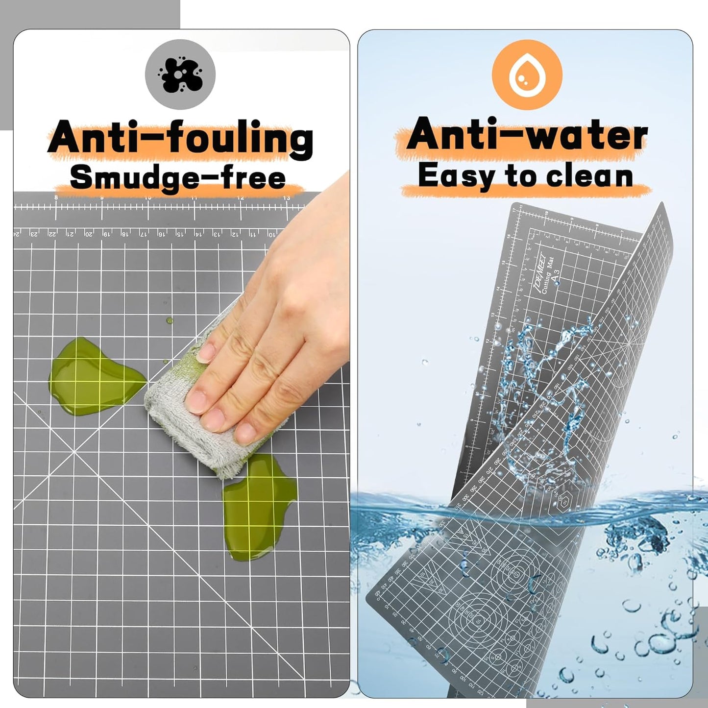 Premium Self Healing Cutting Mat 18'' x 12'', A3 Non-slip Sewing Mat for Quilting, 5-Ply Rotary Cutting Board Double-Sided for Crafts Cutting Fabric Scrapbooking Modeling Projects, Anthracite Gray