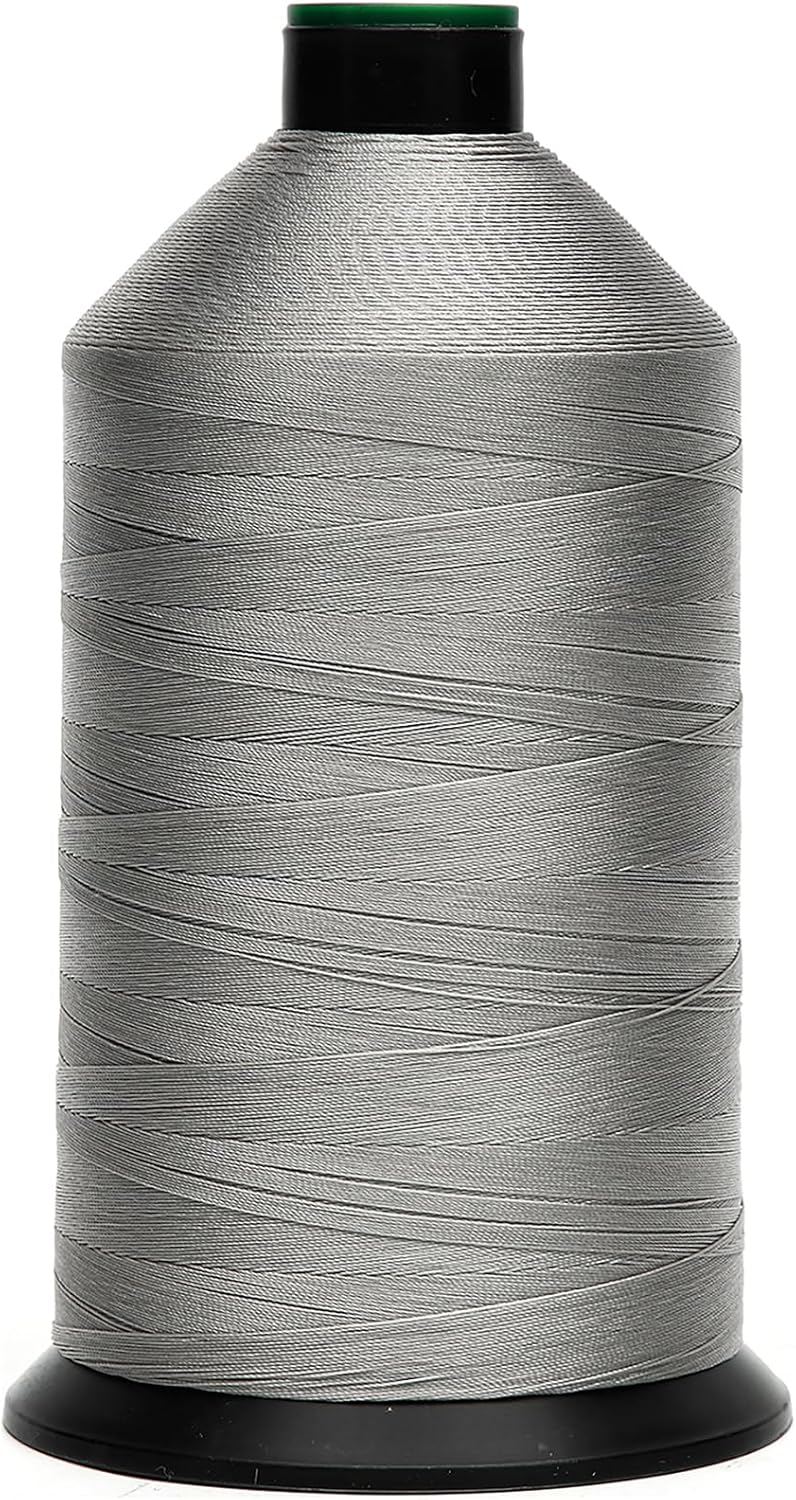 Extra Strong Bonded Nylon Thread #69 Tex70 – 16 OZ, 6000yds, Versatile Stitching Solution for Leather, Upholstery, Canvas Repair and More (Light Gray)