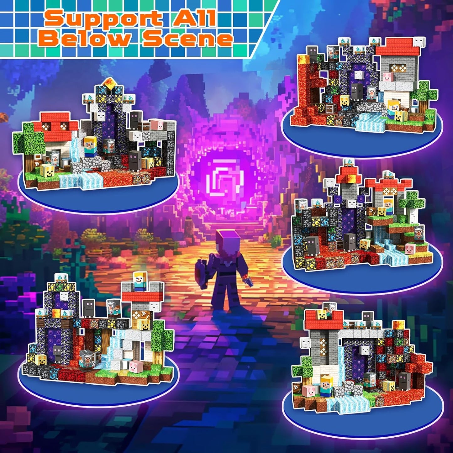 240 PCS Magnetic Blocks - Magnetic Building Block for Kids Ages 4-8, Magnet Blocks Cubes Constructions Toys for 3 4 5 6 7 8 9 10 12 Years Old Boy Girl, STEM Educational Stacking Holiday Birthday Gift