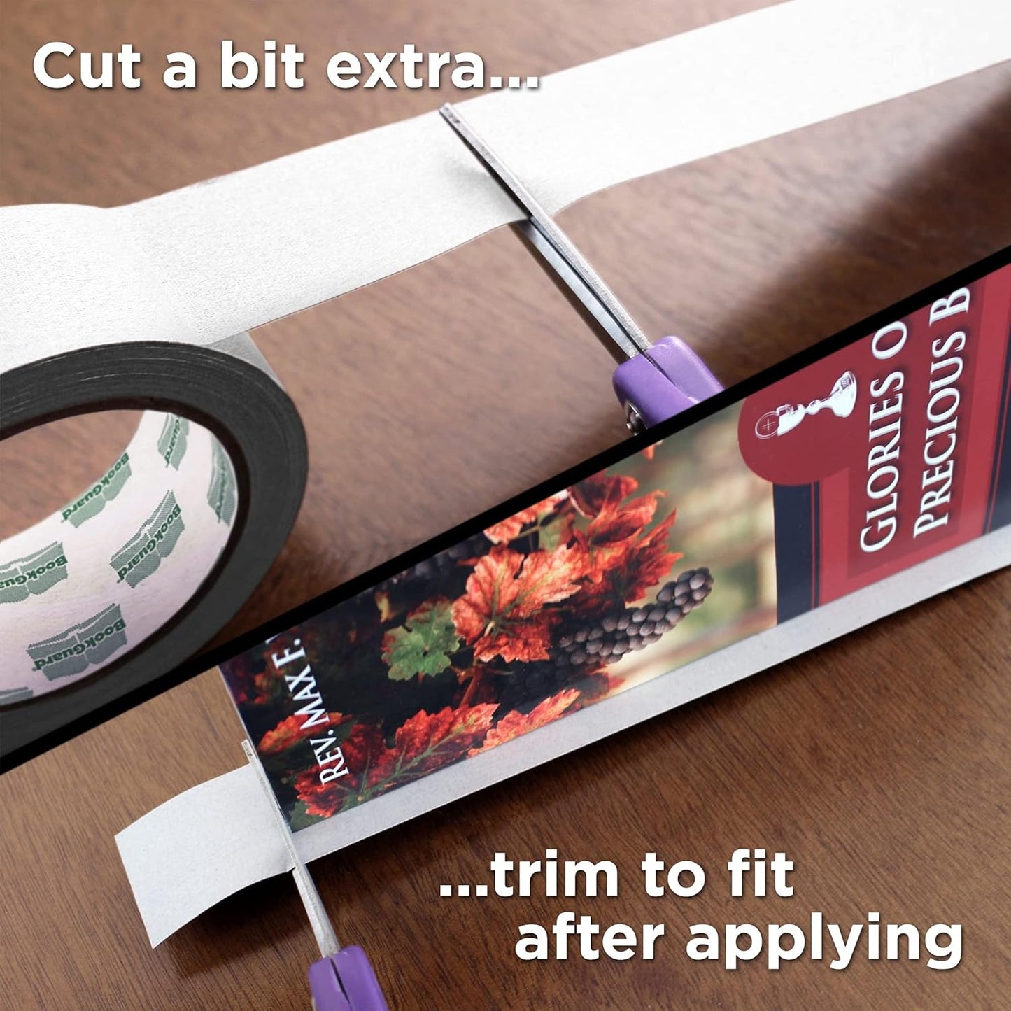 BookGuard 1-1/2 Inch Vinyl-Coated Cotton Cloth Bookbinding Repair Tape, 15 Yard Roll, White