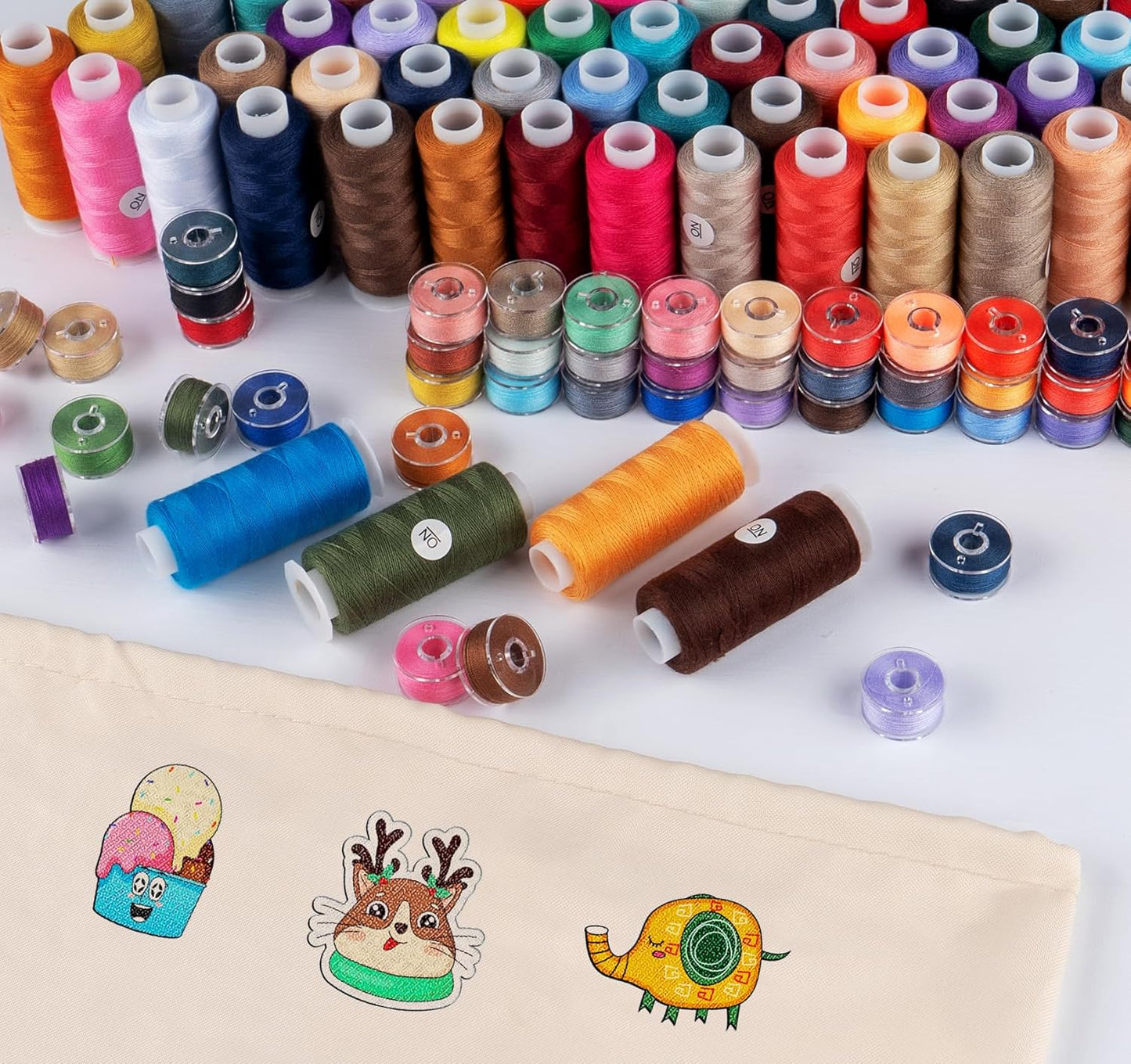 184 Pcs 80 Color Thread for Sewing Machine, 500 Yard Sewing Machine Thread & Prewound Bobbins Size A, Sewing Threads for Sewing Machine Hand DIY Beginners, Stitching, Home