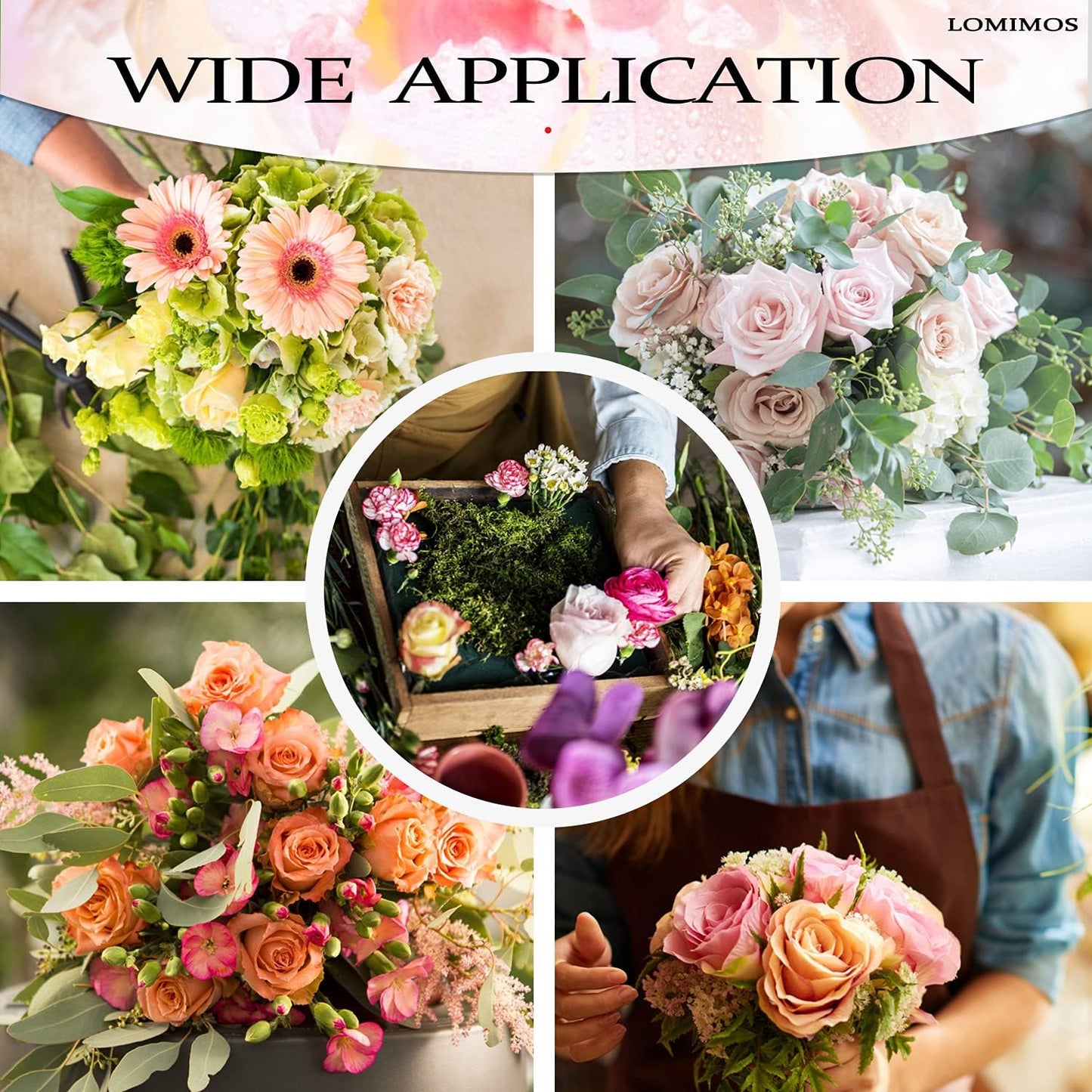 LOMIMOS 6'' Premium Round Floral Foam,Green Wet Foam Blocks for Floral Arrangements Decorations Flower Arrgement DIY Craft,Pack of 4