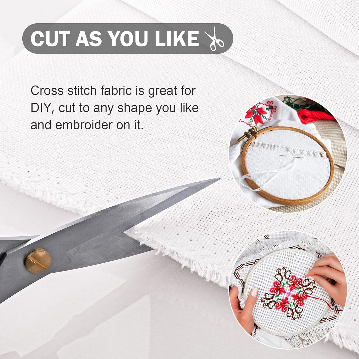 Cross Stitch Aida Fabric 18 Count, 59 by 39 Inch Large Size, Classic Reserve Cross Stitch Aida Cloth for Home DIY Embroidery Decoration