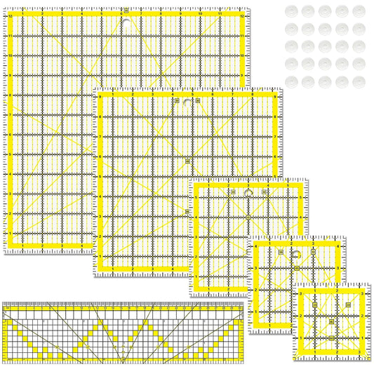Quilting Rulers, Sewing Ruler (2.78"x12", 3.5", 4.5", 6", 9.5", 12.5"), Acrylic Ruler for Cutting Fabric, Rulers for Quilting and Sewing, Non Slip Sewing Supplies