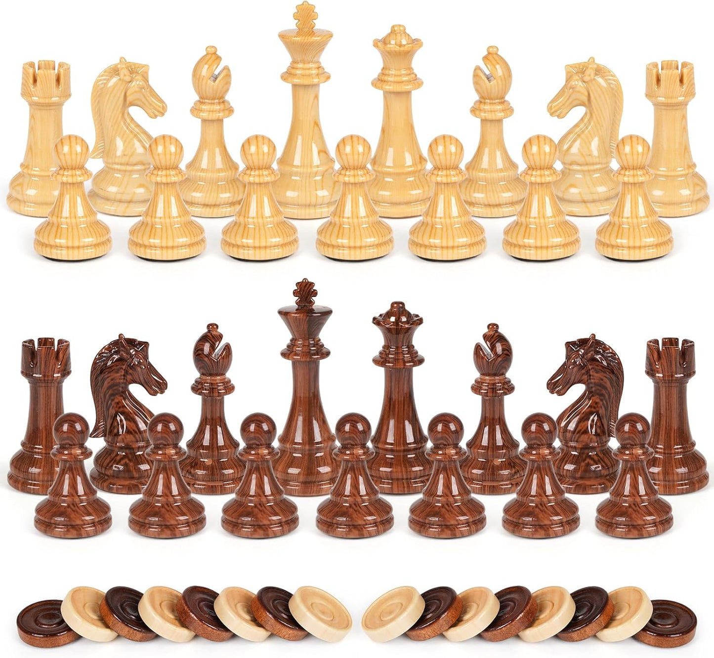 Chess Checkers Backgammon Set 3-in-1 Board Games Sets for Kids & Adults，15" Folding Magnetic Chess Set Leather Chess Board Strategy Game Portable Travel Chess Game with Magnetic Chess Pieces