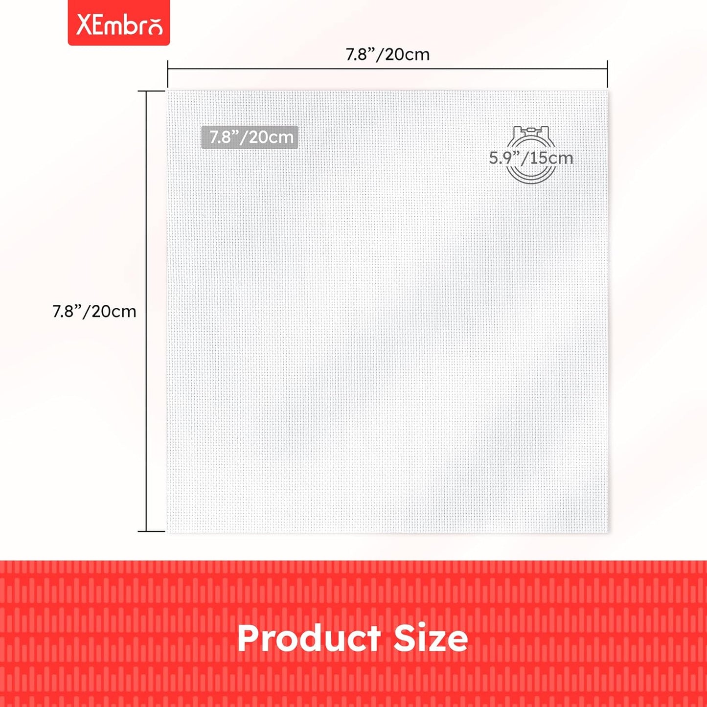 12 PCS Aida Cloth 14 Count White Cross Stitch Fabric for DIY Craft Embroidery, Handmade Needlework, Home Decoration (7.8 x 7.8 Inch)