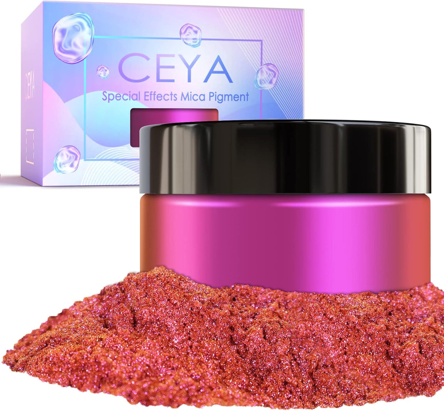 Ceya Chameleon Mica Powder, 1.8oz/ 50g Lavish Party Chrome Nail Powder, Cosmetic Grade Pearlescent Effect Color Shift Pigment for Epoxy Resin, Makeup, Nail Polish, Soap Dye, Candle Making, Craft