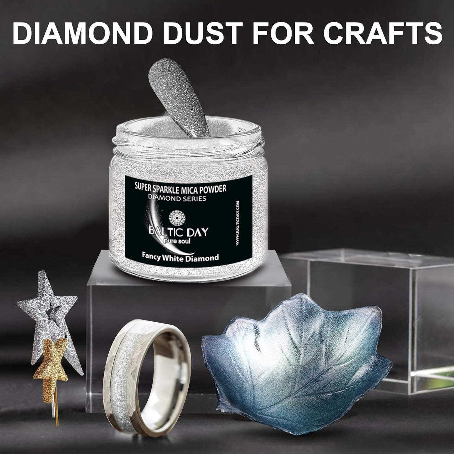 BALTIC DAY - Sparkle Mica Powder [ Diamond Blue Moonlight ] - Blue Glitter Mica Powder - Resin Glitter for Epoxy Resin - Diamond Dust for Crafts