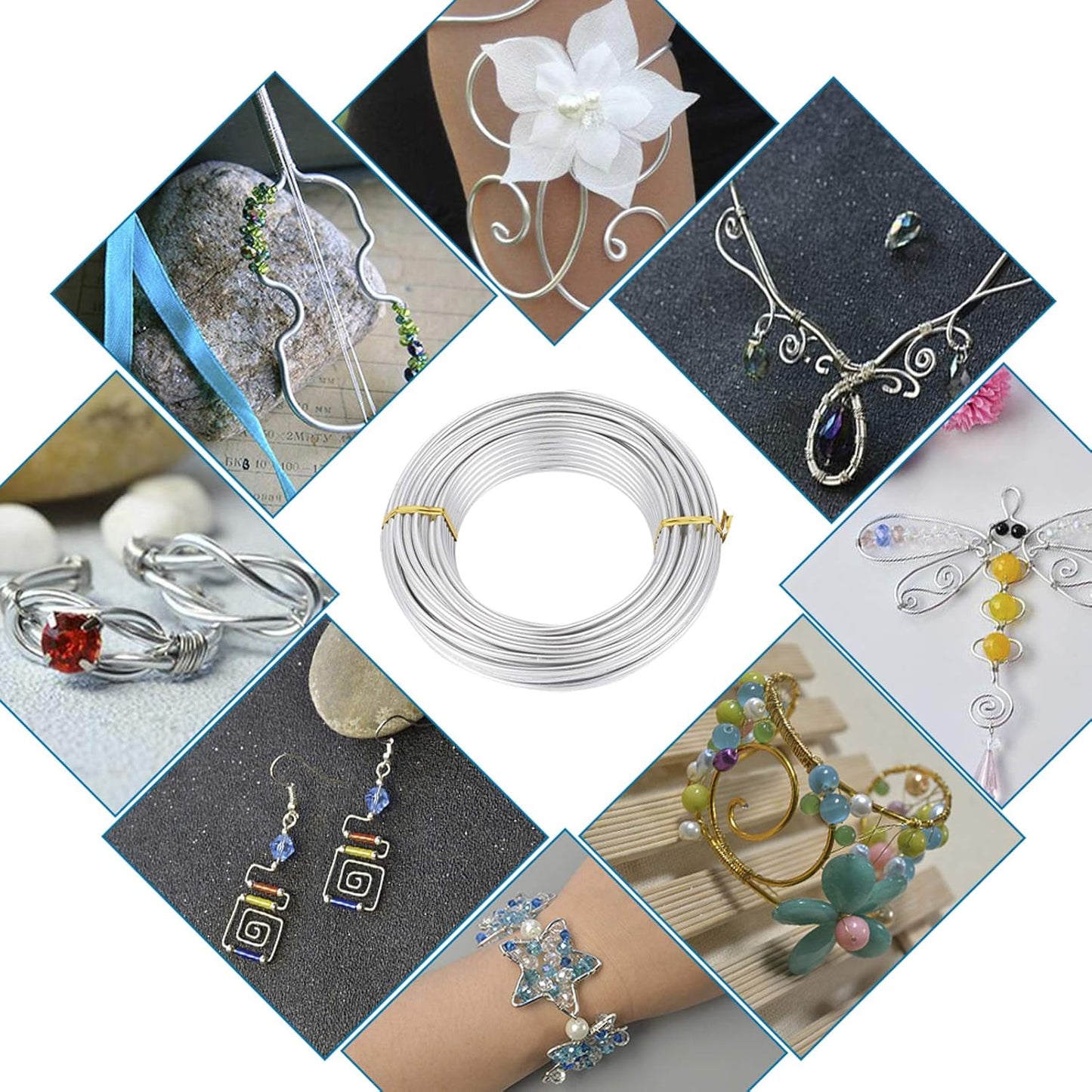 Fashewelry 656 Feet 18 Gauge Aluminum Wire Silver 1mm Bendable Metal Craft Wire for Beading Jewelry Craft Making