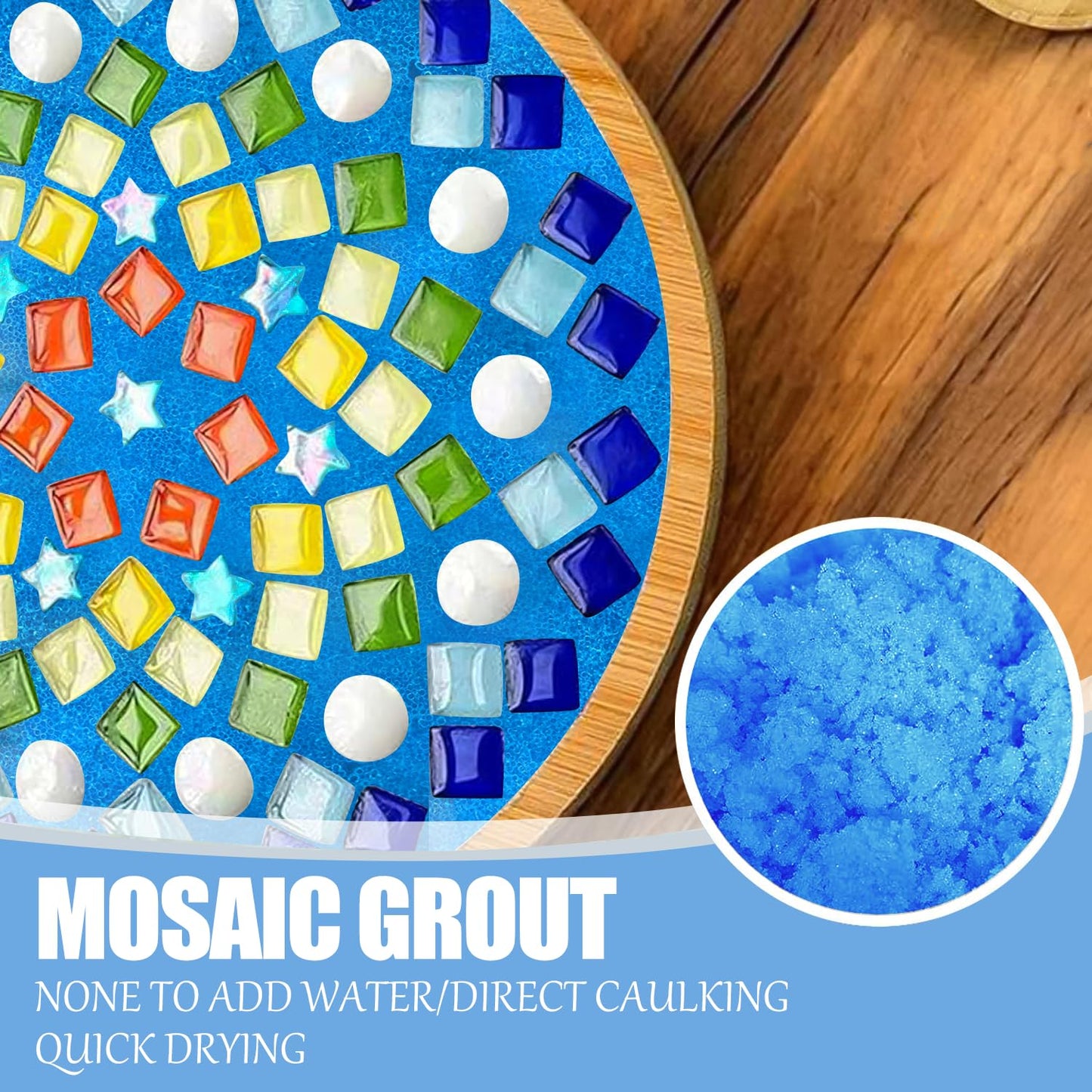 Mosaic Crystal Grout, Mosaics Tile Tools, Mosaic Tile Accessories – Essential for Handmade Grouting and Perfect for DIY Craft Projects (Blue, 8.8oz)
