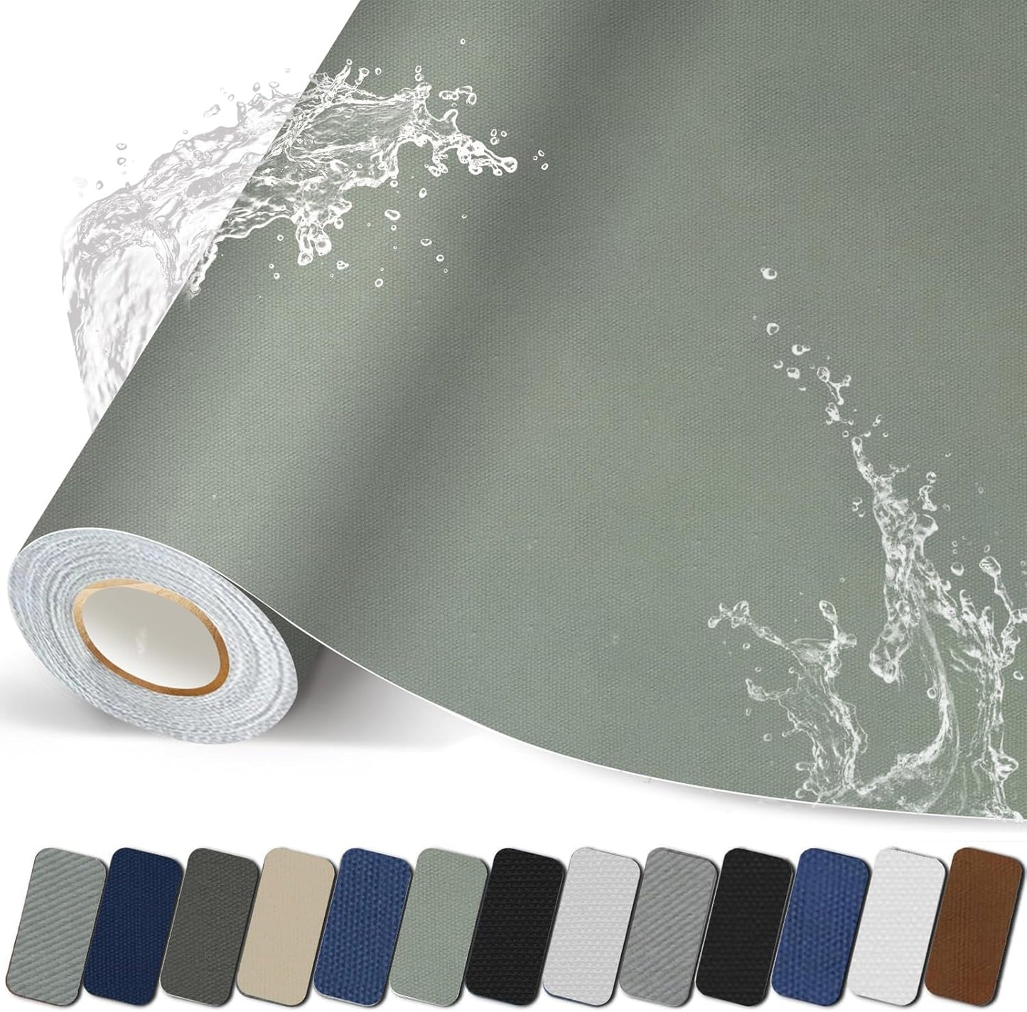 Canvas Repair Patch, Strong Sticky Fabric Repair Tape, Self-Adhesive Fabric Patch for Sofas, Tote Bags, Clothing, Car Seats, Furniture (Grey, 3.5X79 Inch)