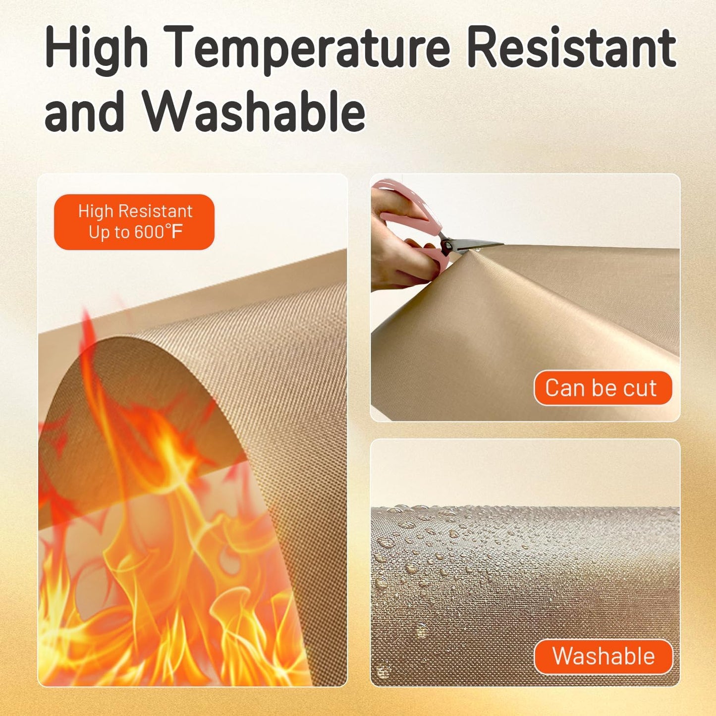 TransOurDream 5 Pack PTFE Teflon Sheets M Size 16 x 12" Ironing Protecter and Sublimation Paper Heat Transfer Paper Reusable Heat Resistant Craft Mat