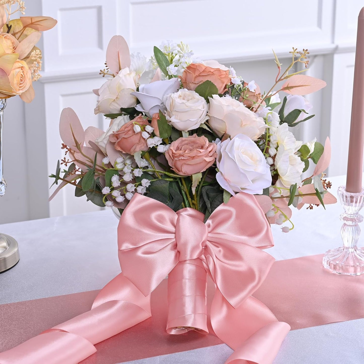 Pink Satin Ribbon 3 Inch X 15 Yards Solid Color Double Faced Ribbons Perfect for Crafts Wedding Decor Bow Making Arts Sewing and More