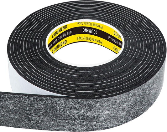 EVA Single-Sided Adhesive Black Foam Tape, 1.18inx16.4FT Single-Sided Sealing Strip Foam Pad Sponge Tape Window Weatherproof, Self-Adhesive Insulation Sealing Tape (Black)