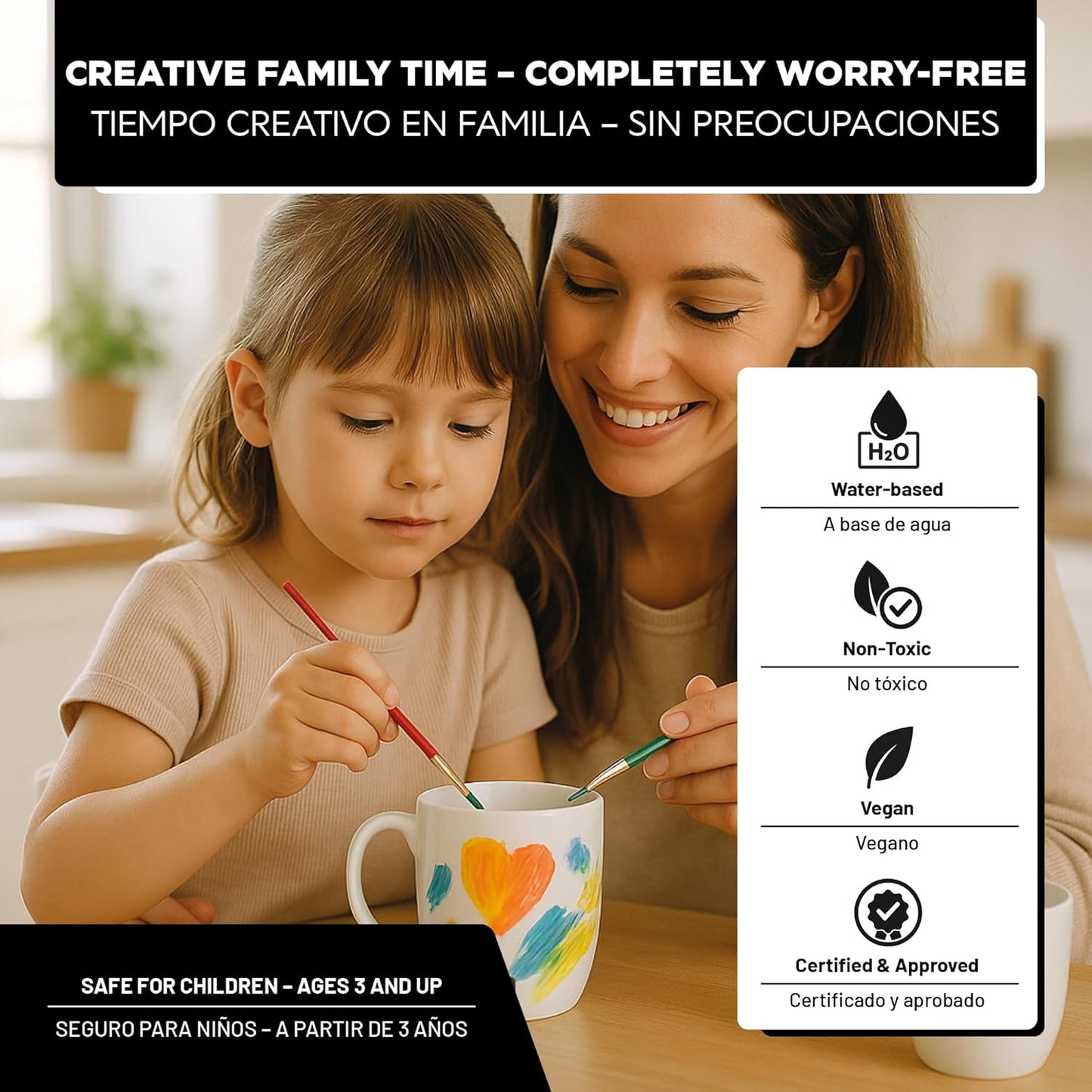 Ceramic and Porcelain Paint Set 4 x 1.52 fl oz - Vintage Vibes – Dishwasher Safe – Perfect for Mug, Tile & Creative DIY Projects