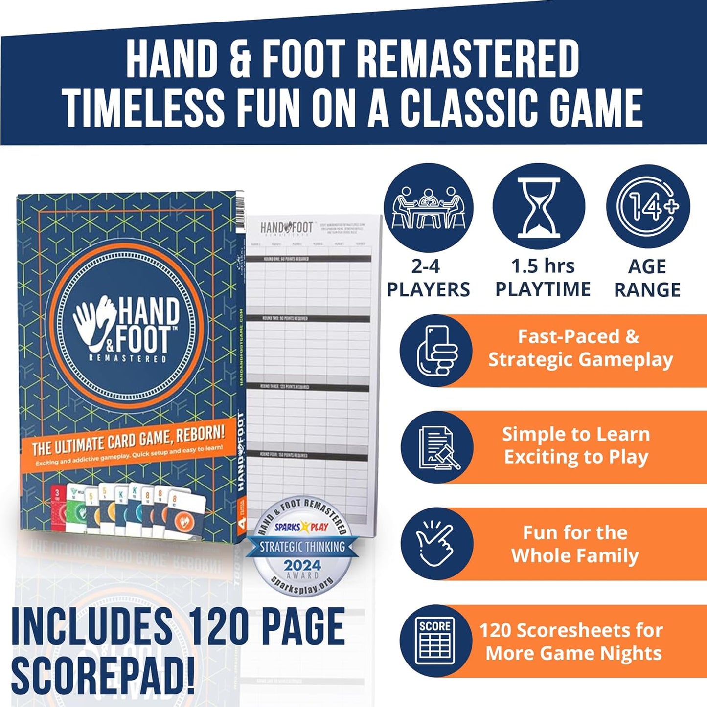 Hand & Foot Remastered 4 Player Edition – Card Game for Adults & Families