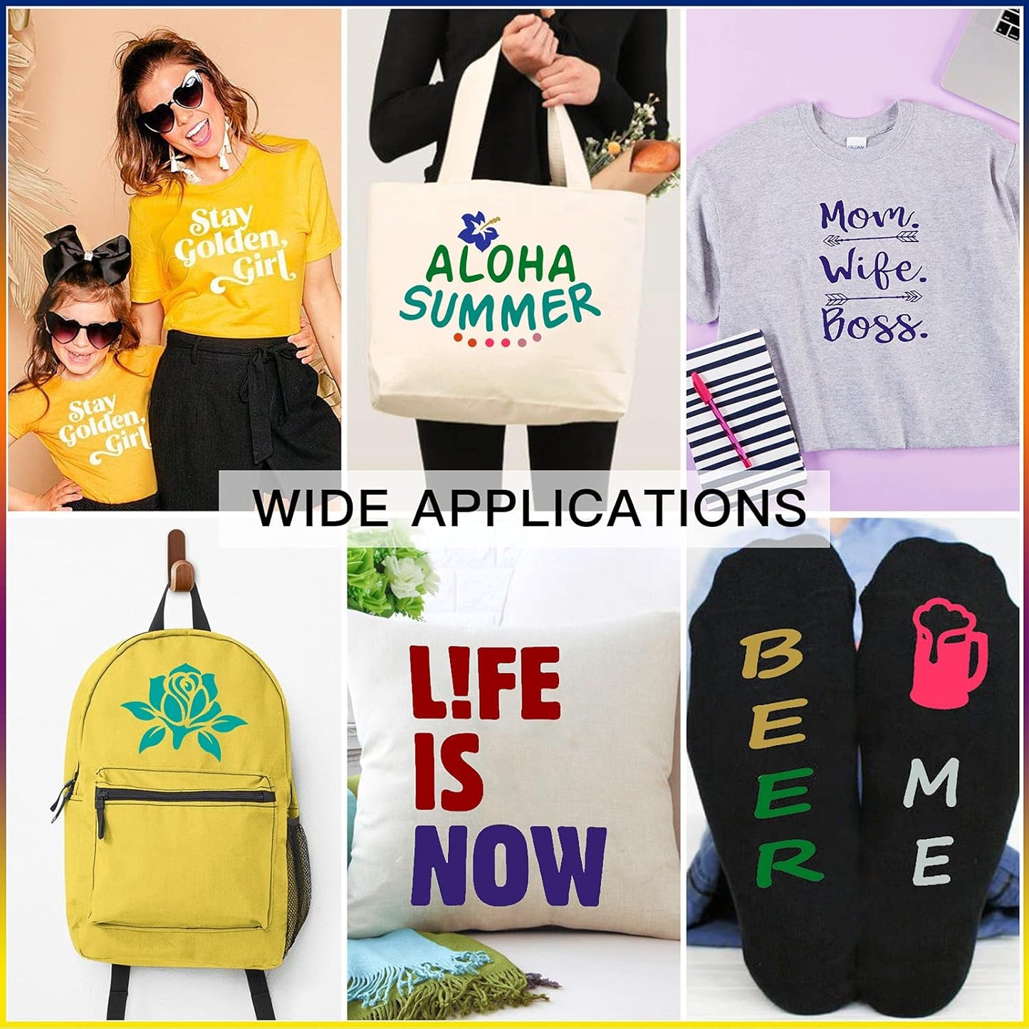 HTVRONT White & Black Heat Transfer Vinyl Bundle: 36 Pack 12" x 10" Iron on Vinyl for T-Shirt, Compatible with Cricut Cutting Machine, Silhouette Cameo or Heat Press Machine