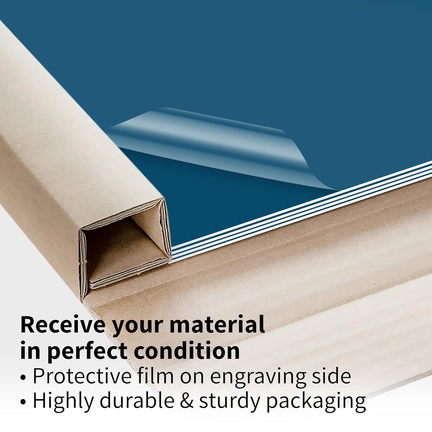 Trotec TroLase | 12"x24"x1/16", 4 Pcs | Blue/White | 2 Ply | Modified Acrylic | Laser Engraving Double Color Plastic Sheet | Engraving Blanks for Laser, Saw, Guillotine | Made in USA