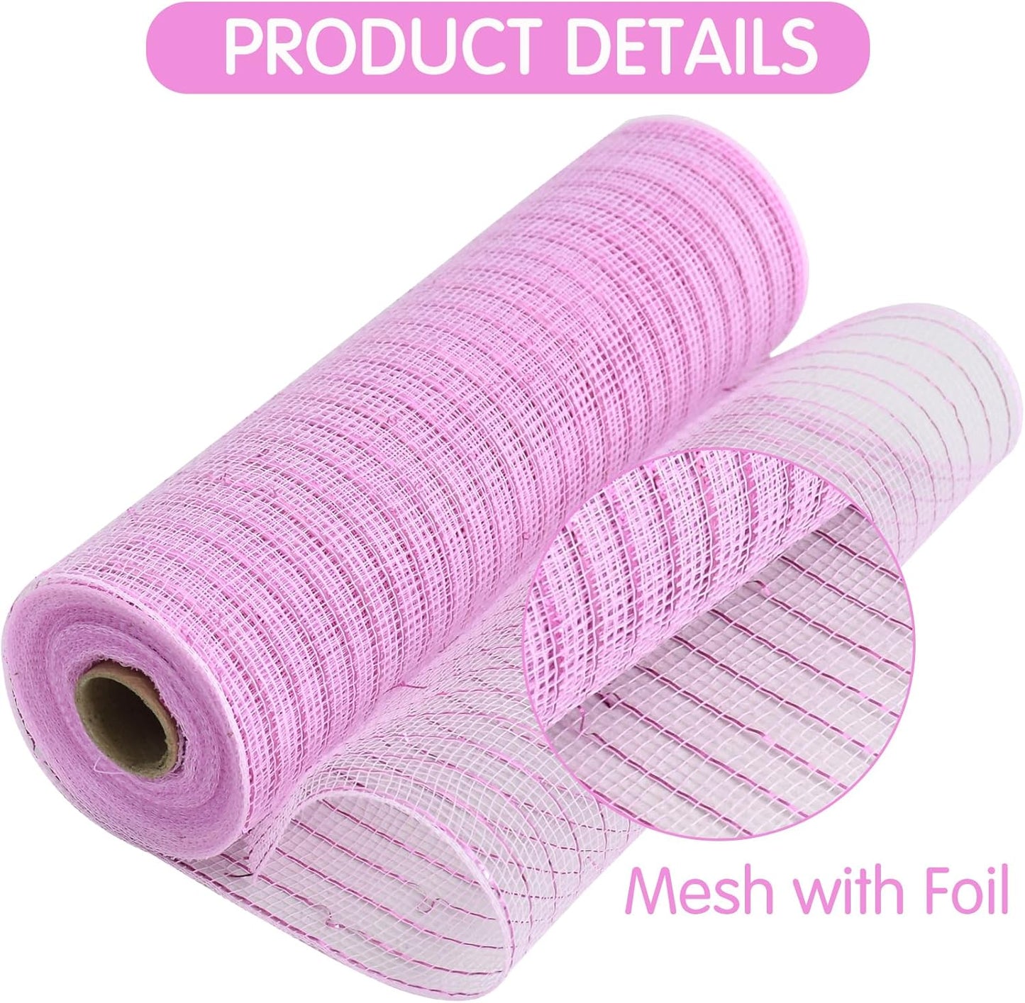 TONIFUL 4 Rolls 10 Inch Red/Pink/White Decorative Mesh Ribbbon Rolls, for Wreath Supplies Front Door Wreath Crafts Tree Decor Christmas NewYears Valentine's Day Decoration (30ft/roll, 120ft/Set)