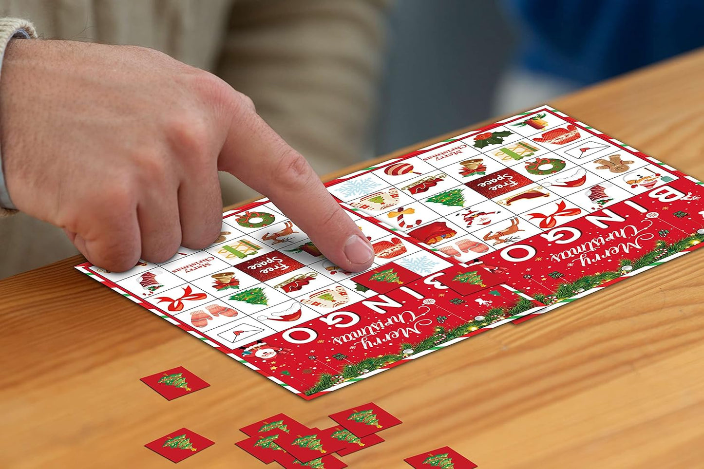 Christmas Bingo Game, Christmas Bingo Games for Family, Xmas Party Games Cards, Winter Party Favors Supplies Decorations, 24 Players Game (A07)