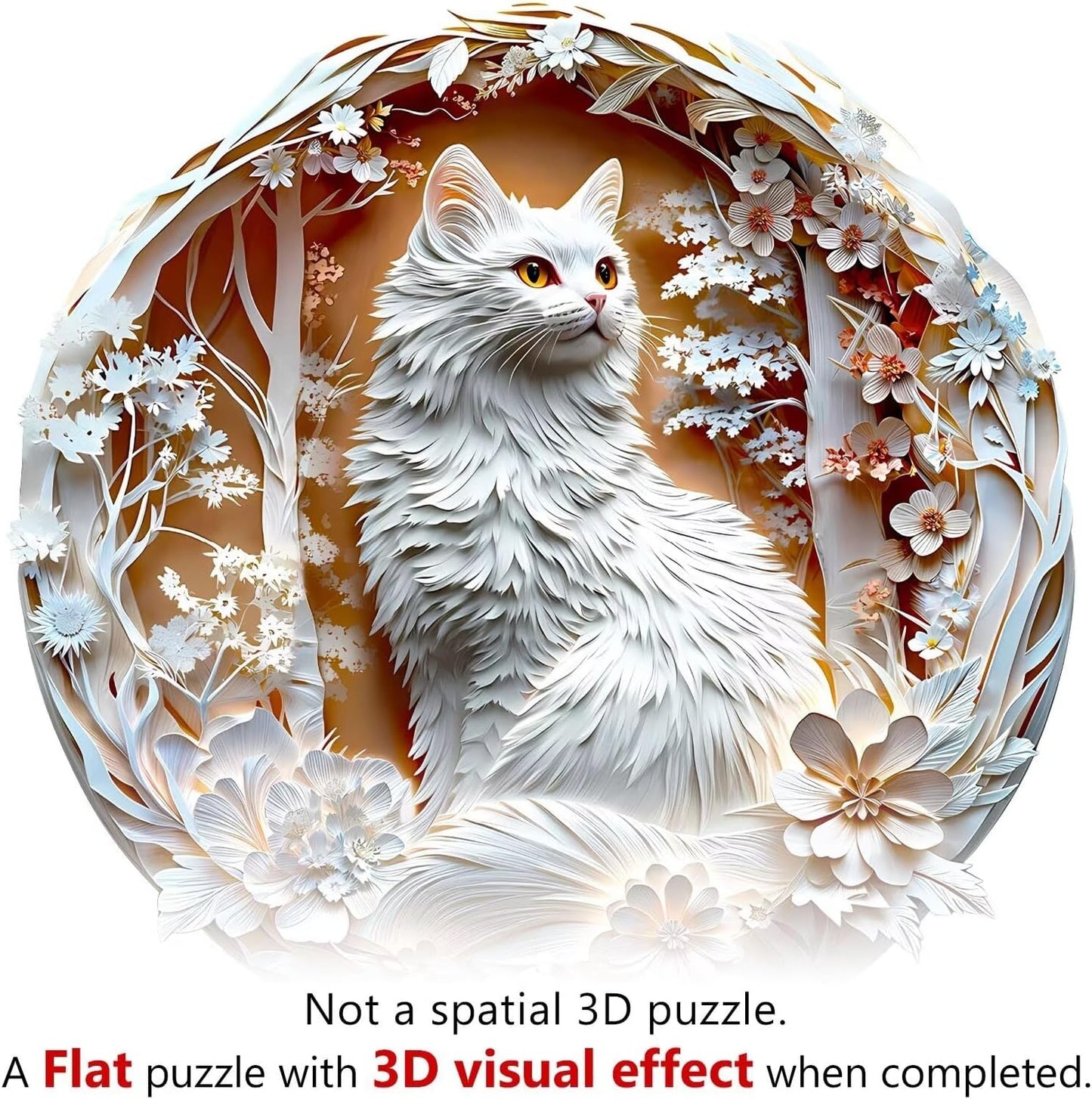 Wooden Puzzles Adults, 3D Cats Wooden Puzzles 200 Pieces, Unique Animal Shaped Wood Challenging Jigsaw Puzzles Gifts for Adults, 11.4x11.4in