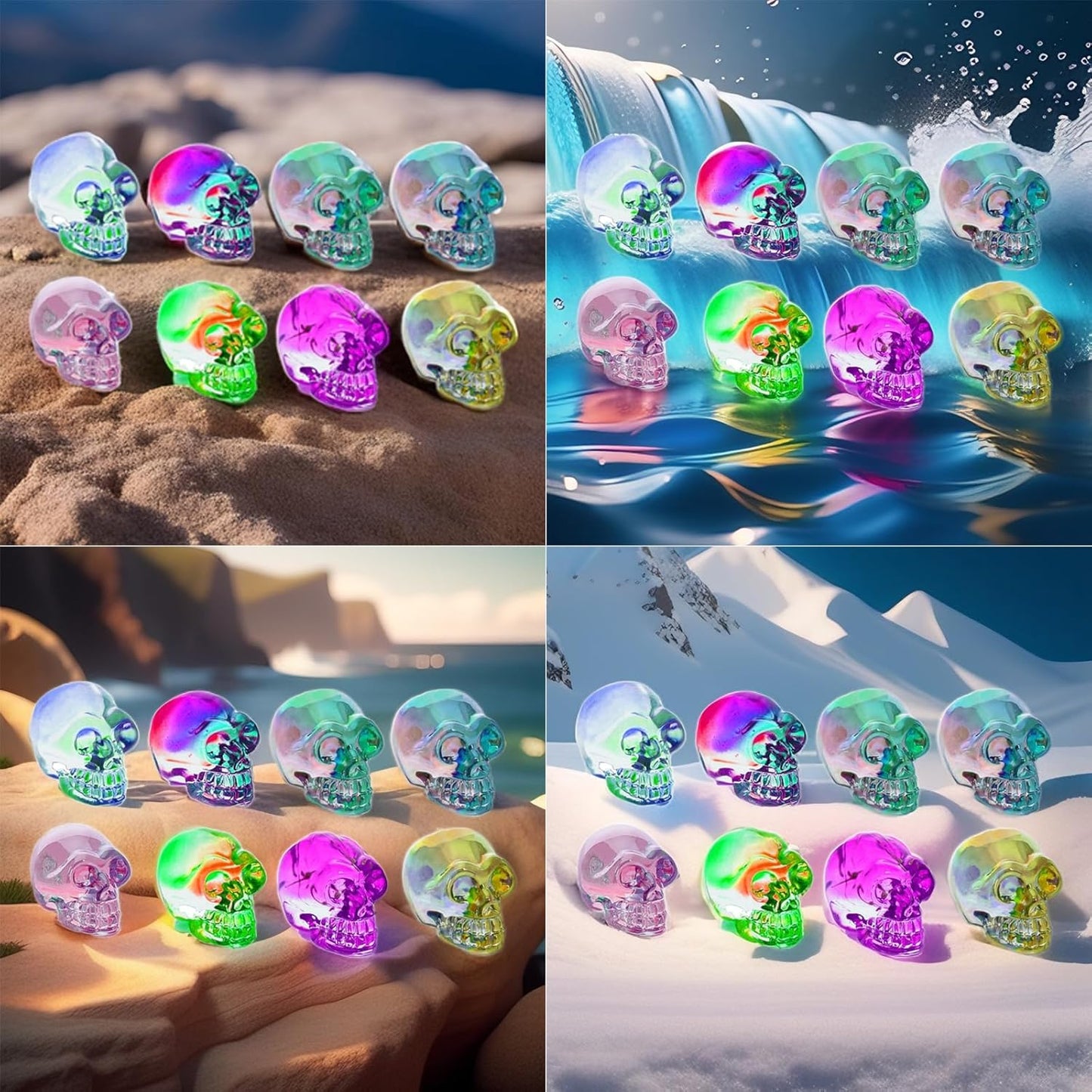 Skull Resin Molds Silicone Molds for Epoxy Resin Casting 8PCS Mini 3D Skull Candle Mold Halloween Key Ring Accessory