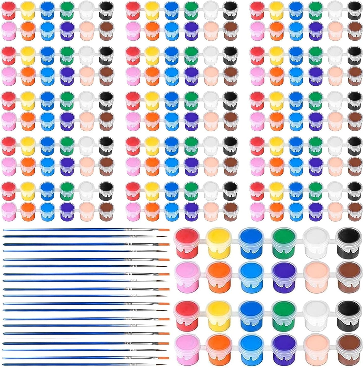 20 Pack Mini Acrylic Paint Set, 12 Colors Acrylic Paints Strips for Kids & Adults Craft Paint,280 PCS Kids Painting Kit Container Strips Storage for Home Birthday Classroom Party (280)