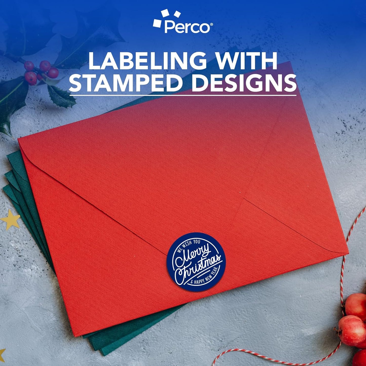 Perco Dark Blue 3-Inch Round Circle Dot Sticker Labels - Multi-Roll Pack (3 Rolls, 500 Labels Each) - Permanent Adhesive, Vibrant Colors, Strong Hold - Perforated for Easy Use - Made in USA